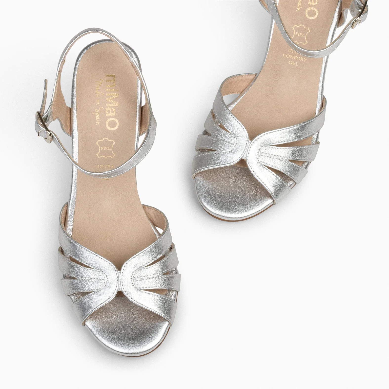 MUSA – Sandalias de Tacón ancho PLATA - Image 5
