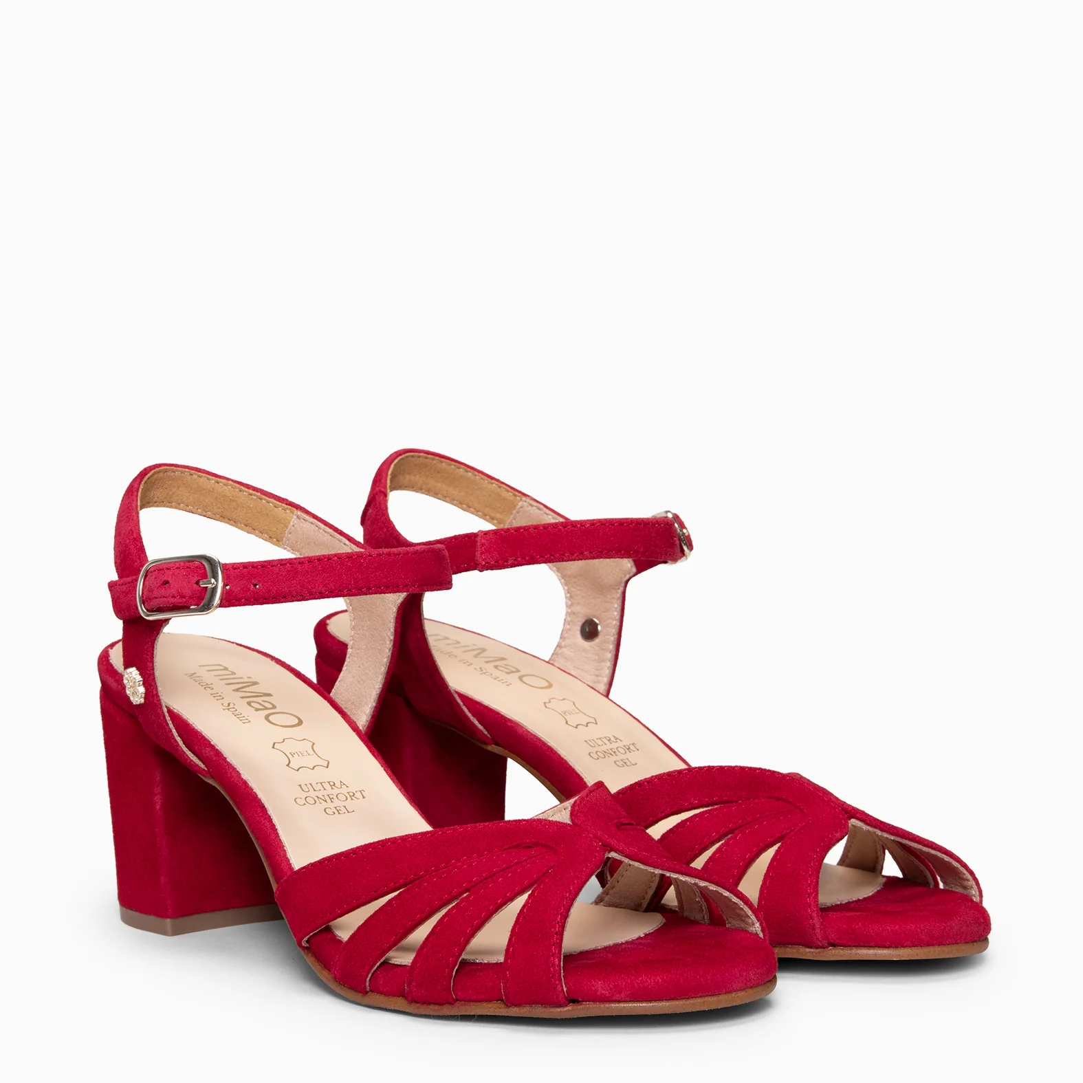 MUSA – Sandalias de Tacón ancho ROJO - Image 2