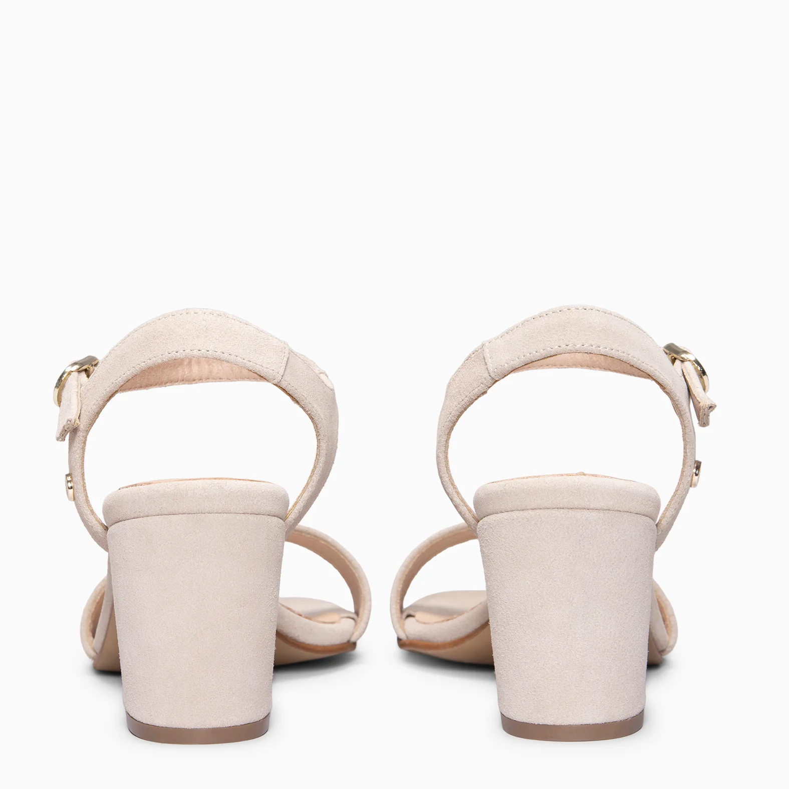 KEILA - Sandalias de tacón medio de ante BEIGE - Image 5