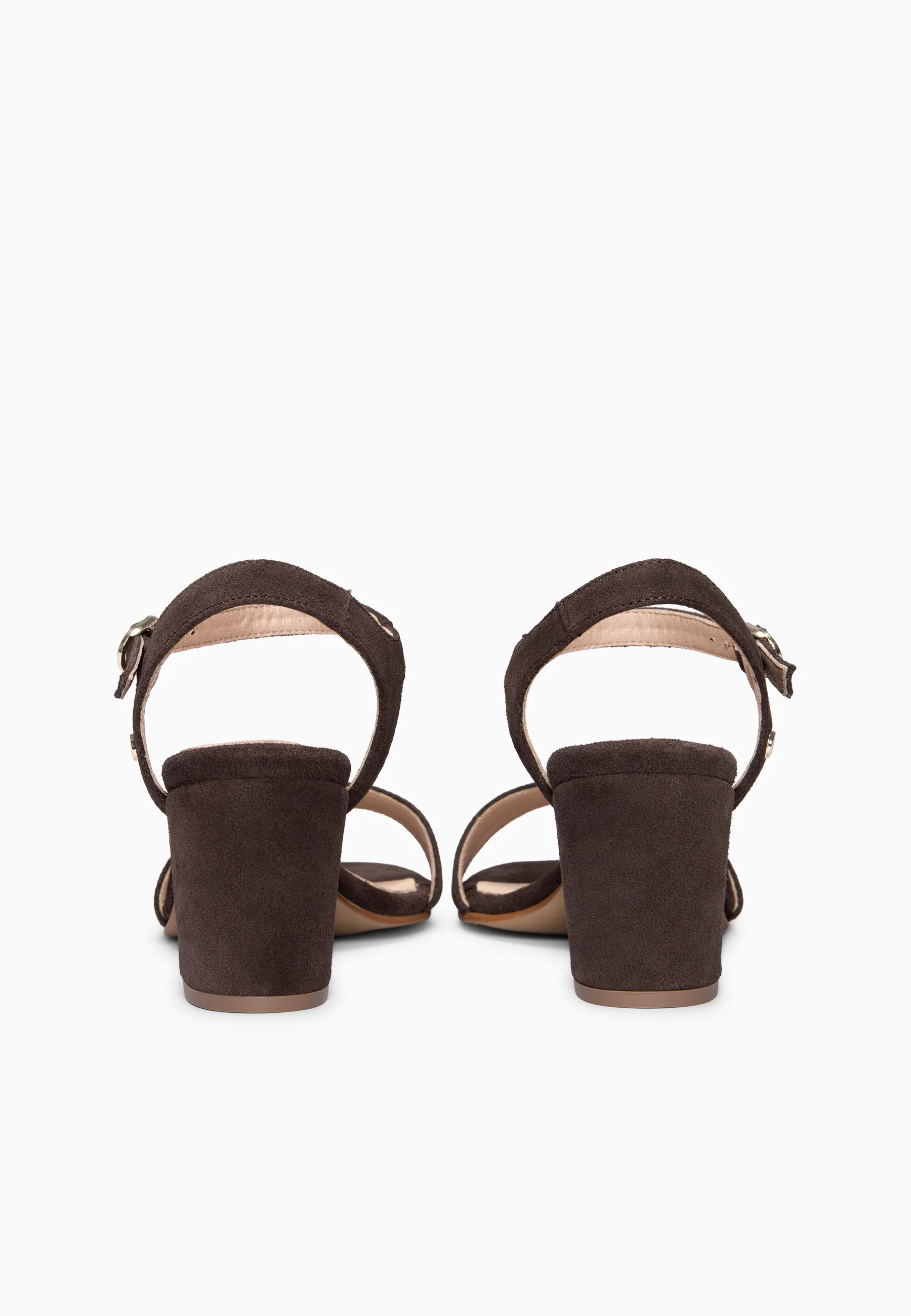 KEILA - Sandalias de tacón medio de ante MARRON - Image 8