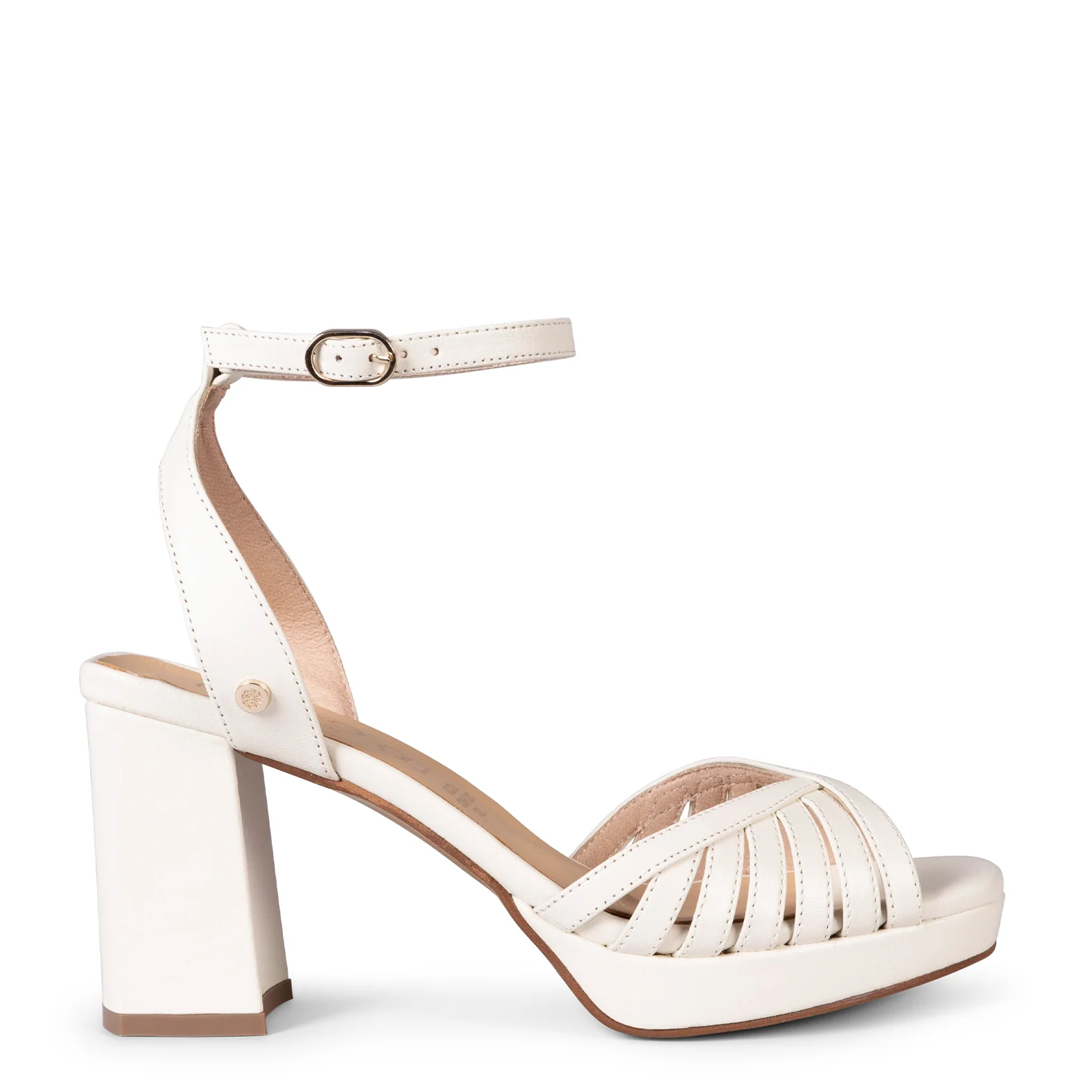 CRISTEL - SANDALIAS ELEGANTES DE TACÓN DE VESTIR HUESO - Image 3