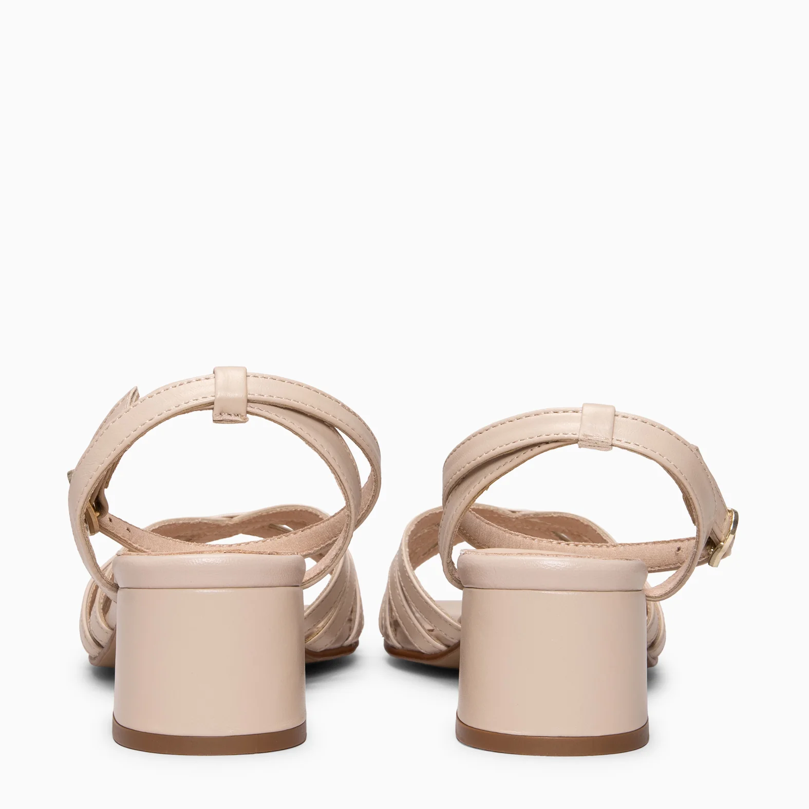 SIRA - Sandalia de tiras de tacón bajo BEIGE - Image 5