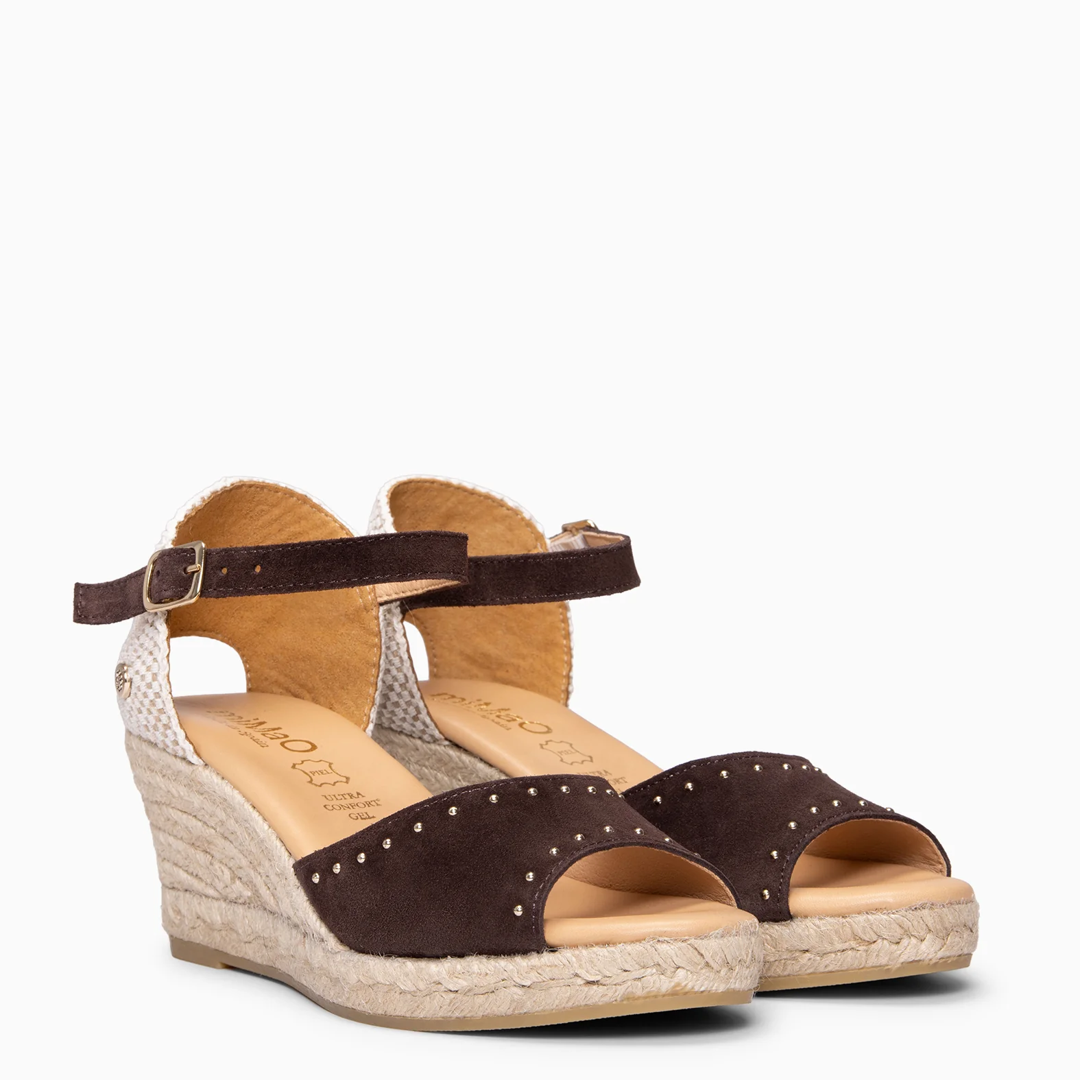 SAONA - Cuñas de esparto peep toe MARRON - Image 4
