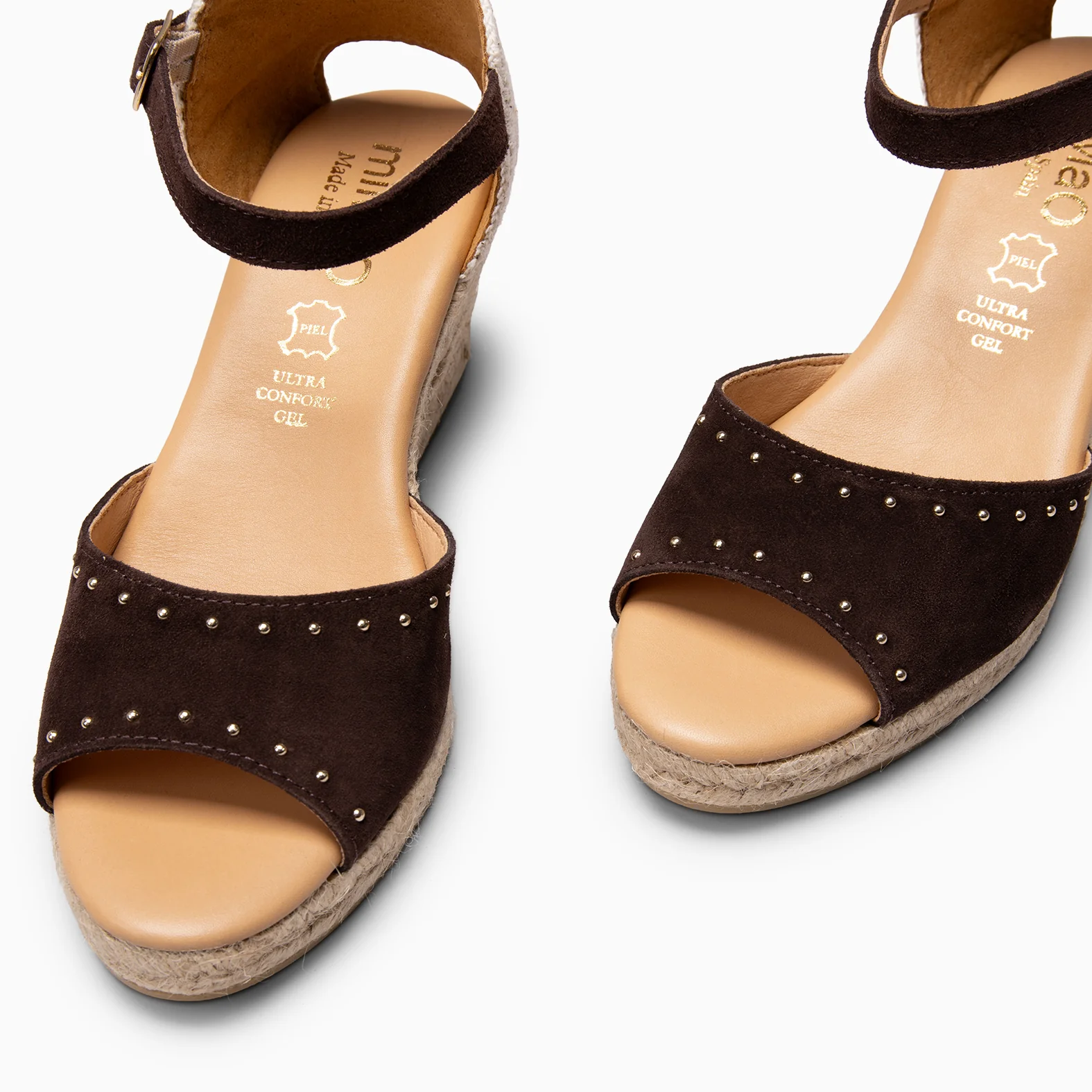 SAONA - Cuñas de esparto peep toe MARRON - Image 9