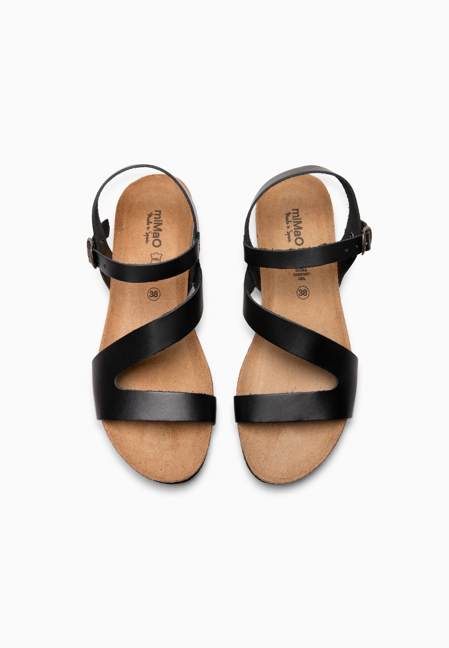 LIS - Sandalias BIO de piel de Vaquetilla NEGRO - Image 8