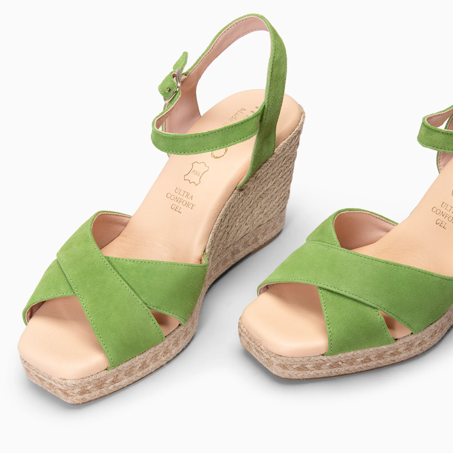 VERA - Cuña de esparto de ante VERDE - Image 4