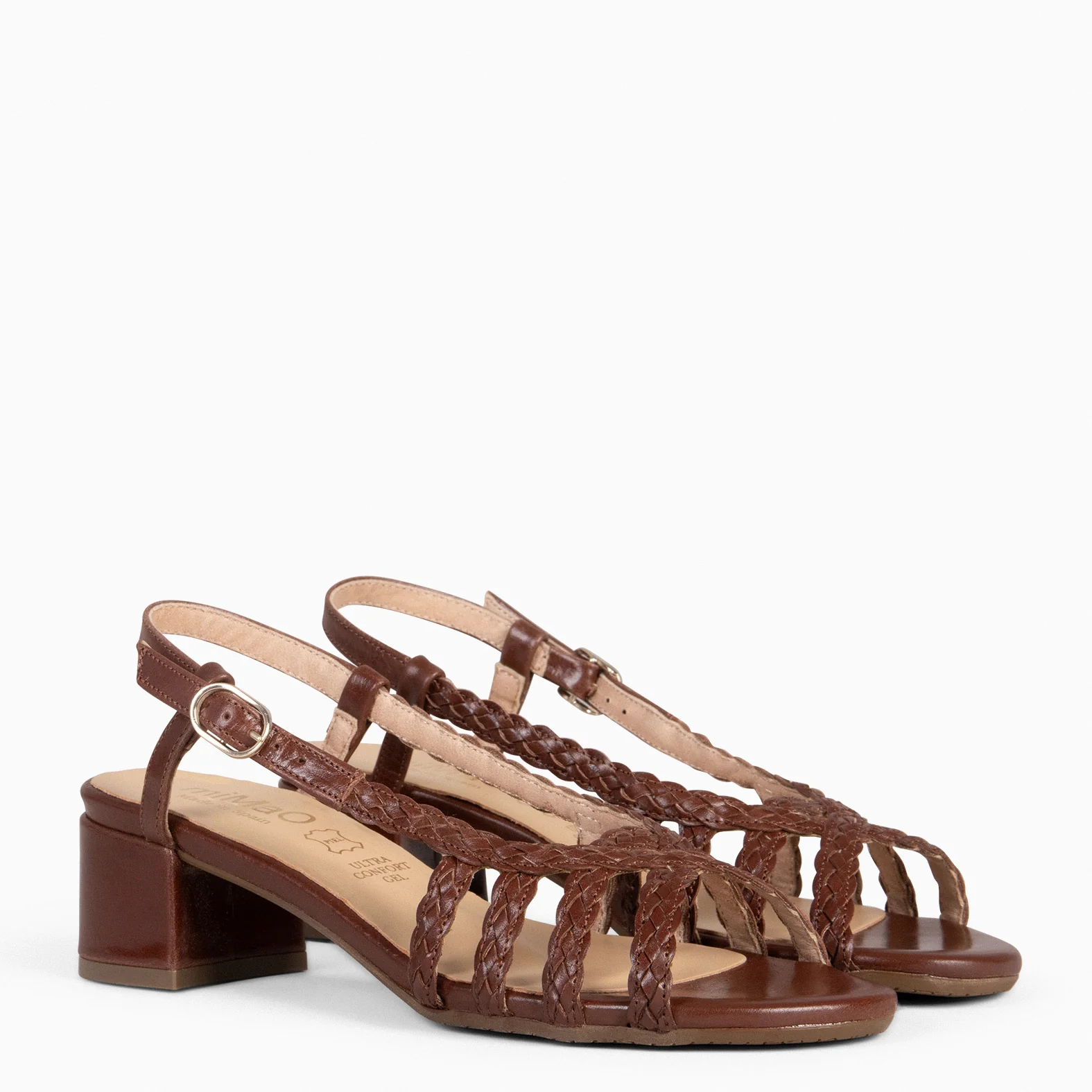 LINA - Sandalias de tacón ancho MARRON - Image 2
