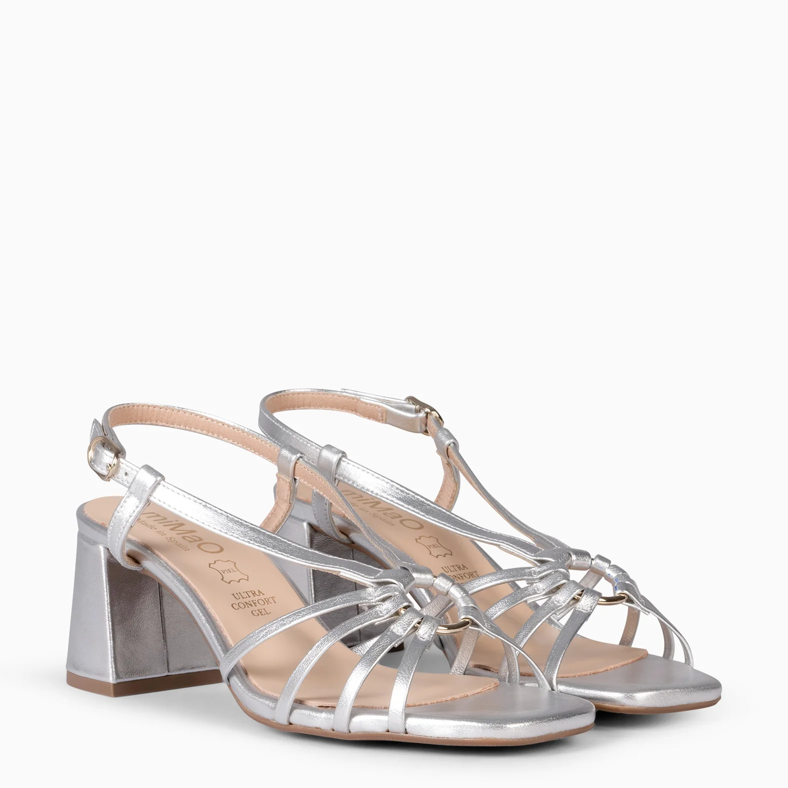 SOLEIL - Sandalias de tacón PLATA - Image 2