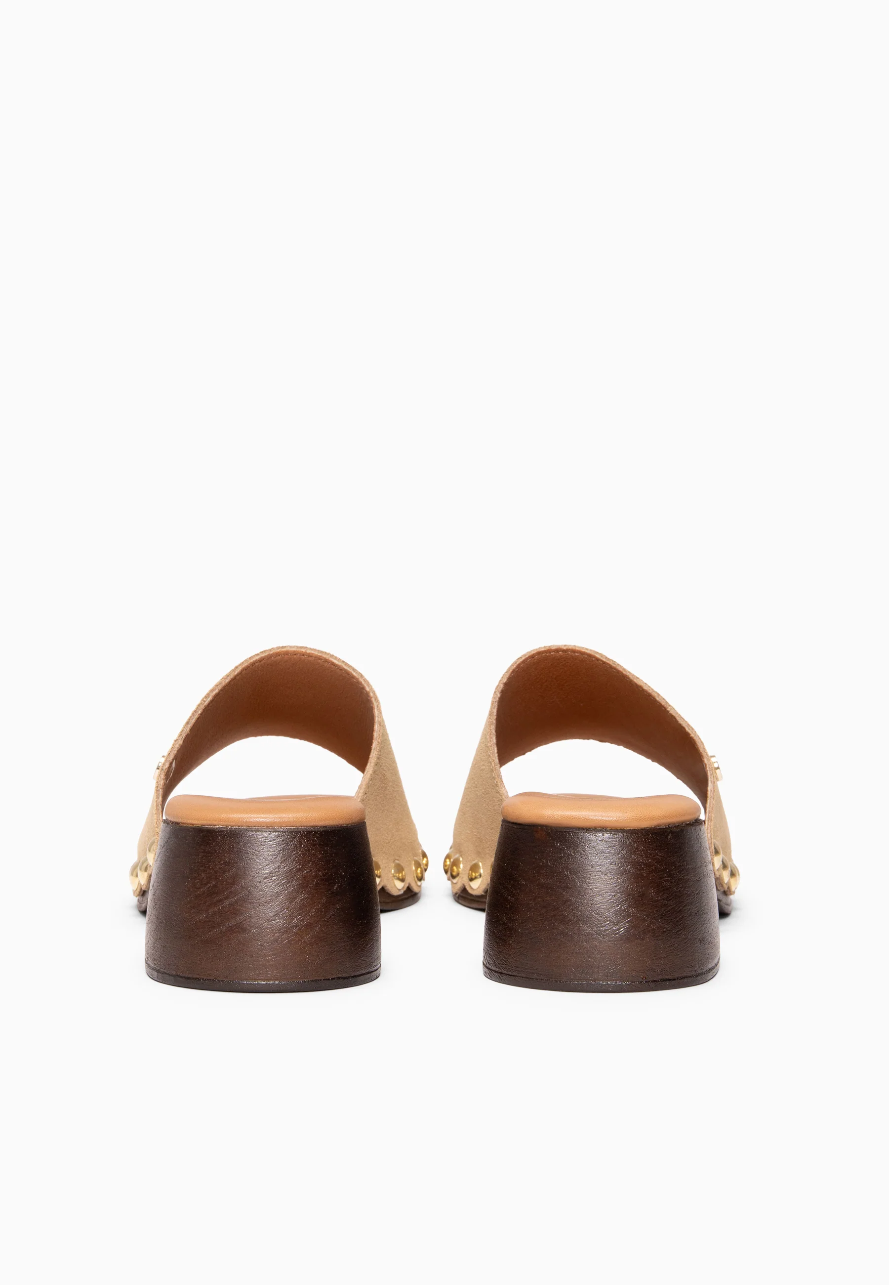 LEYA - Zuecos con tacón bajo BEIGE - Image 8