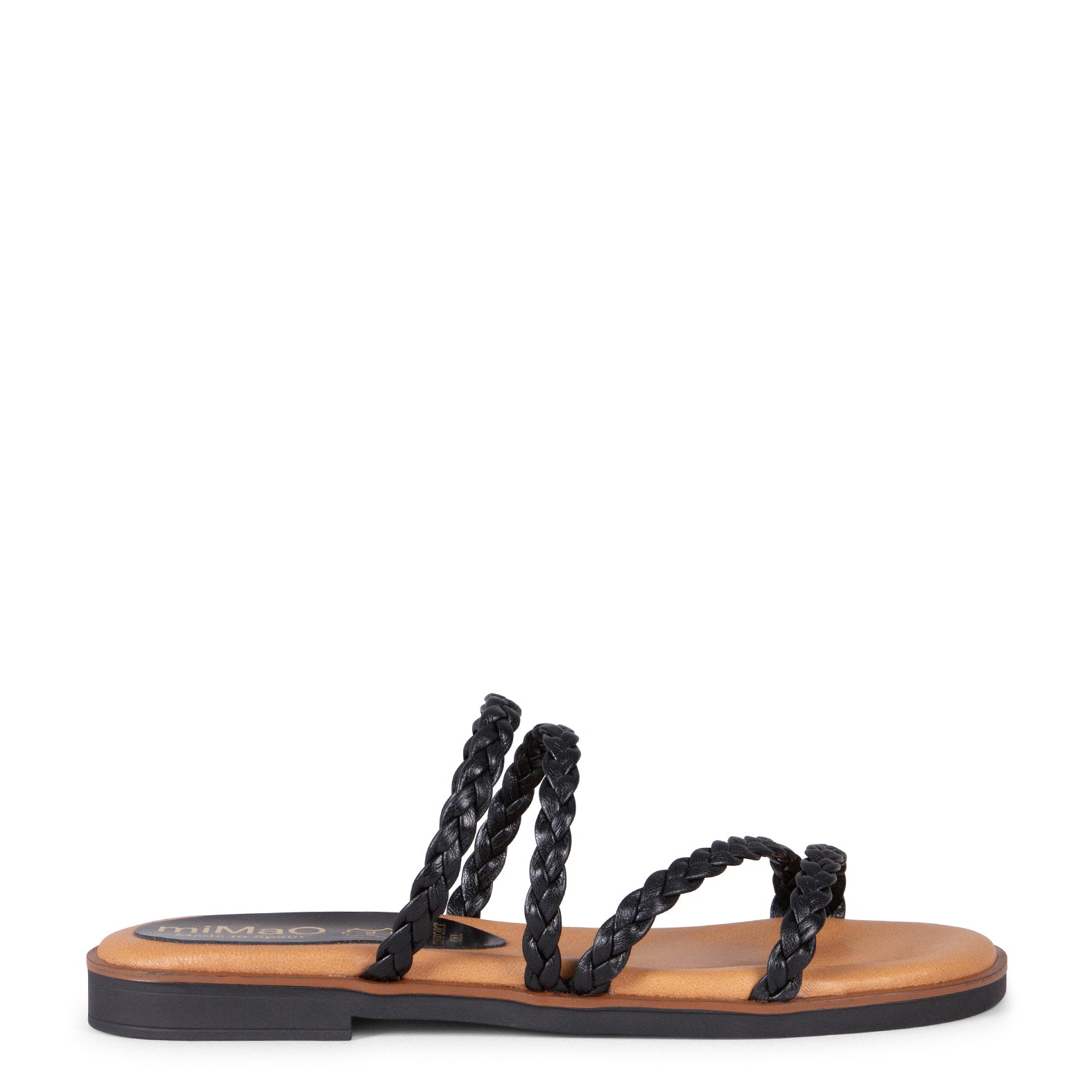 HIDRA - Sandalias planas trenzadas NEGRO - Image 3