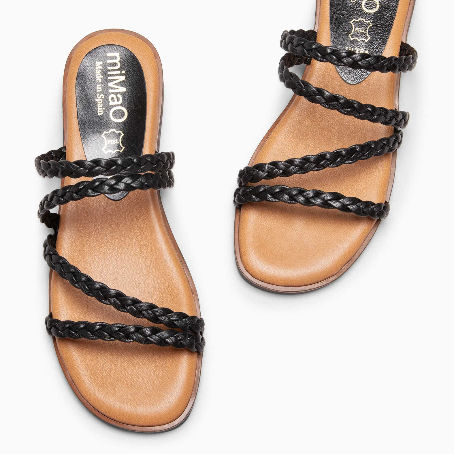 HIDRA - Sandalias planas trenzadas NEGRO - Image 4