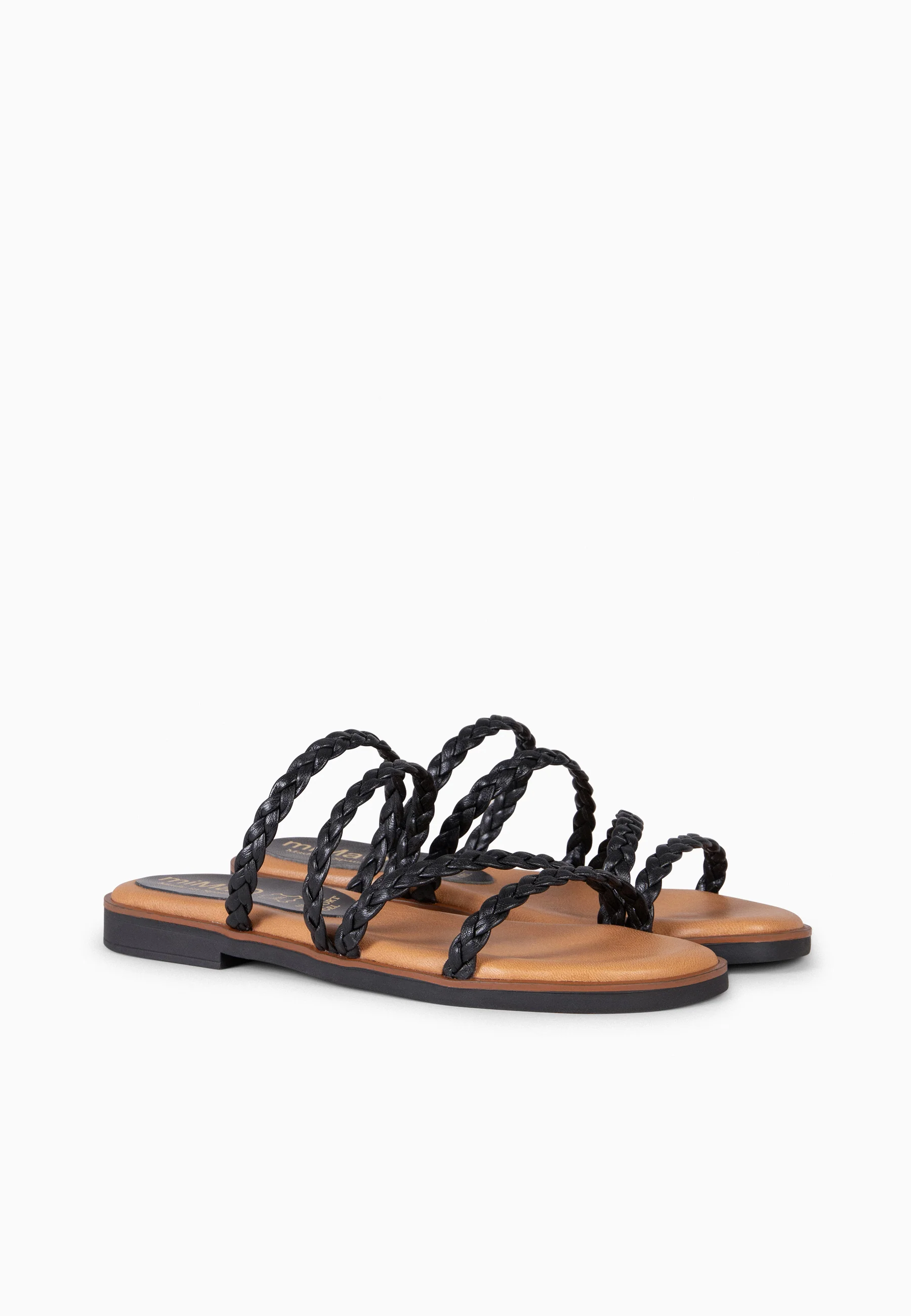 HIDRA - Sandalias planas trenzadas NEGRO - Image 7