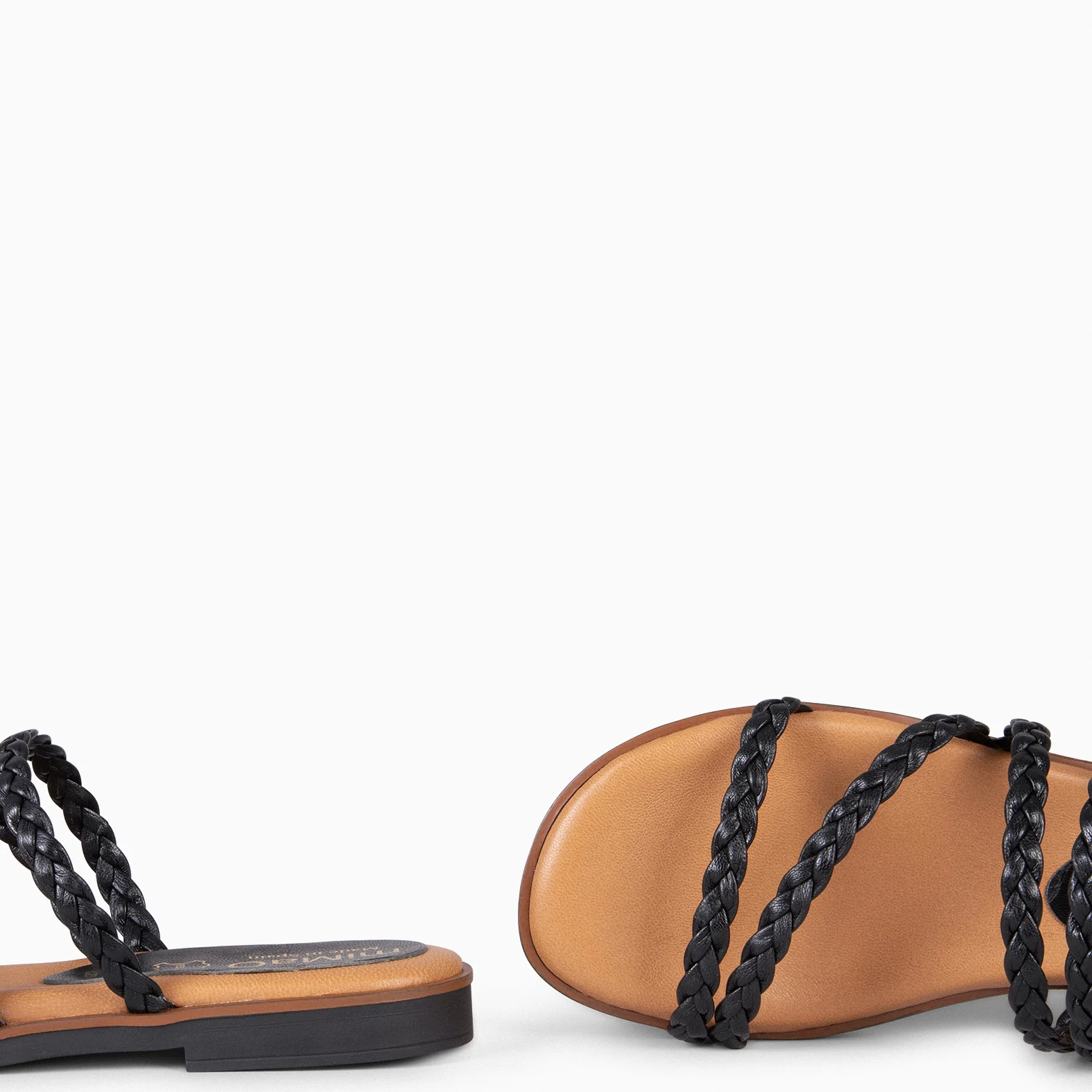 HIDRA - Sandalias planas trenzadas NEGRO - Image 9