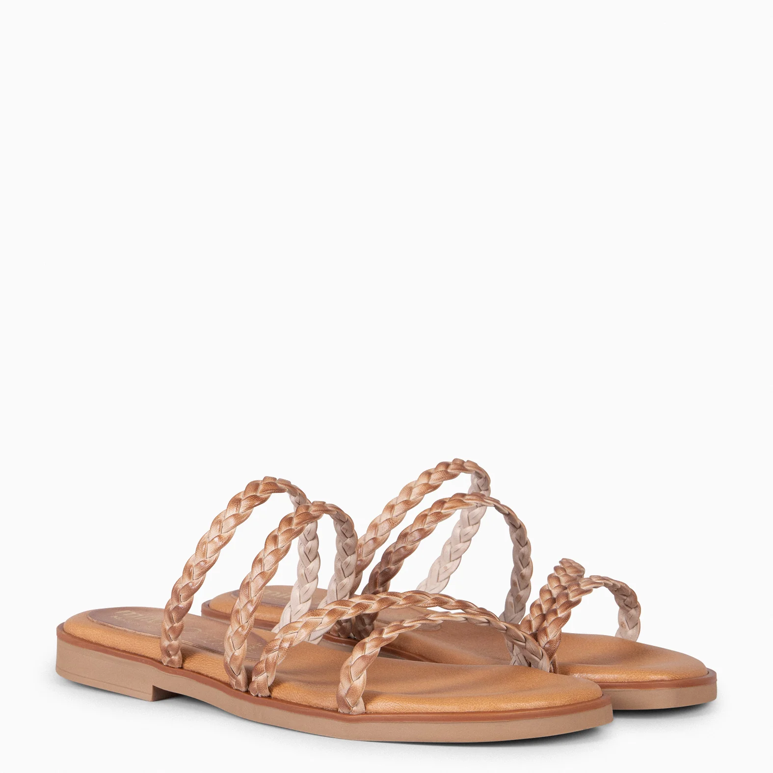 HIDRA - Sandalias planas trenzadas TAUPE - Image 2