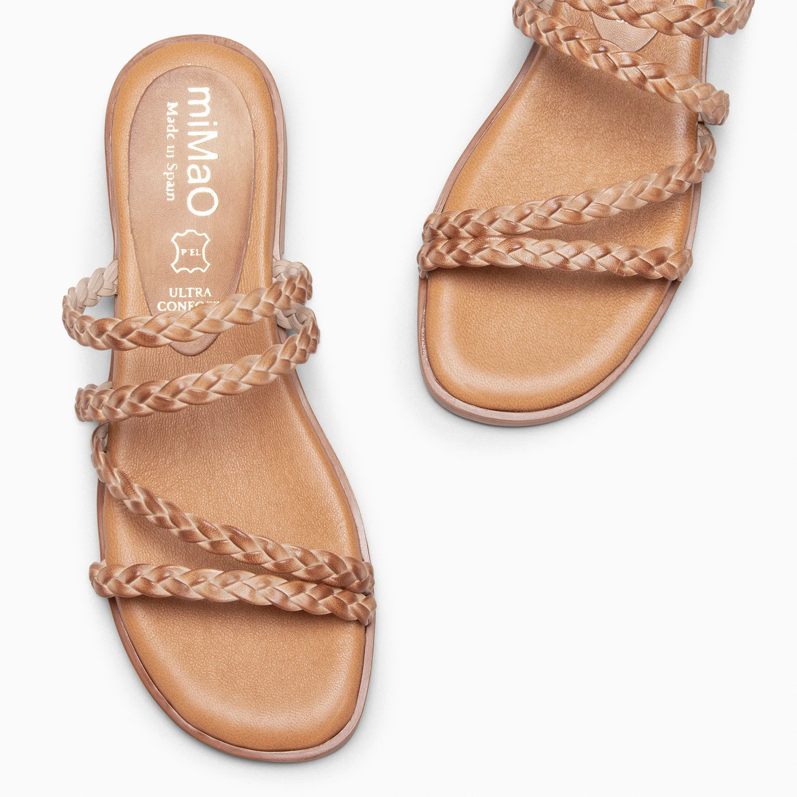 HIDRA - Sandalias planas trenzadas TAUPE - Image 4