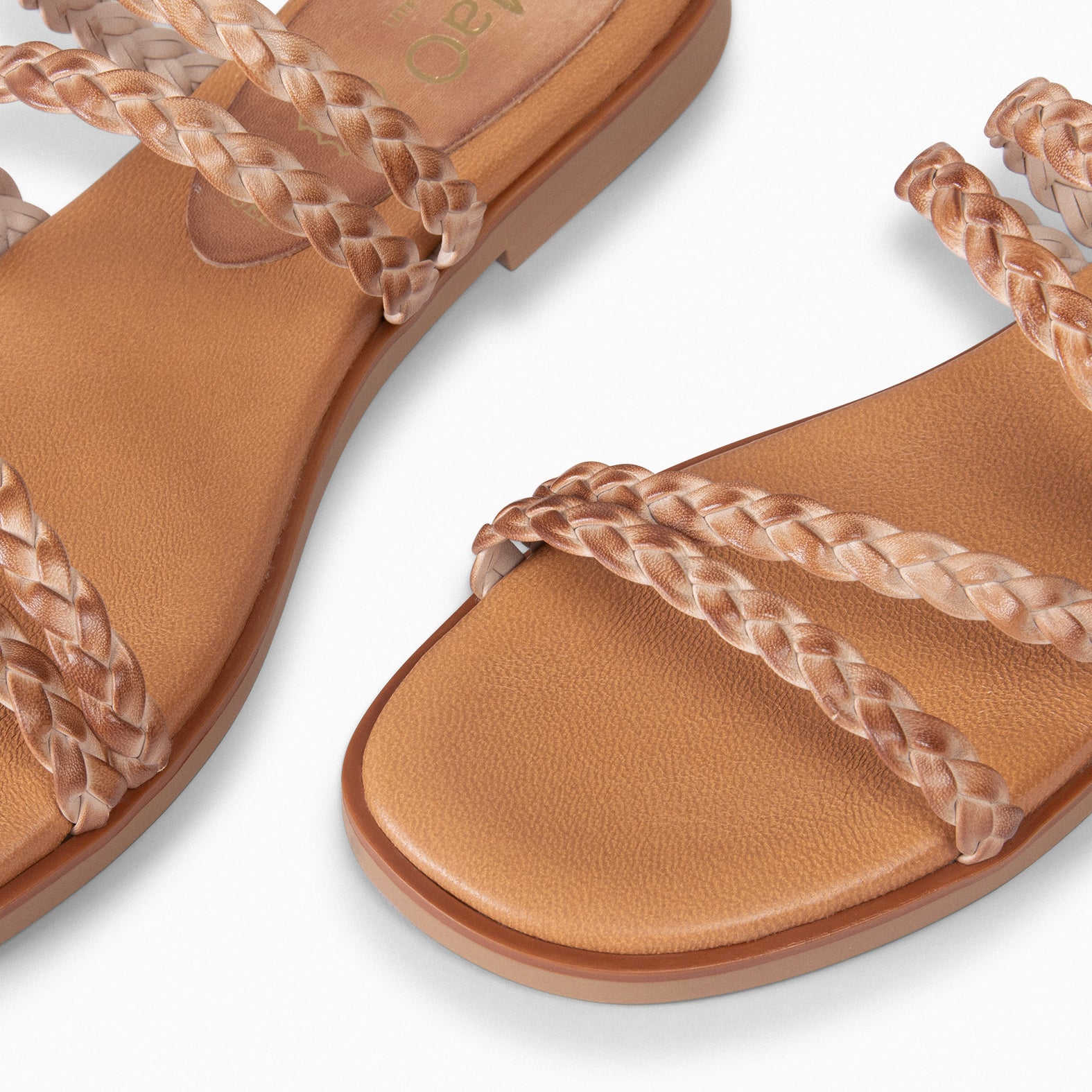 HIDRA - Sandalias planas trenzadas TAUPE - Image 5