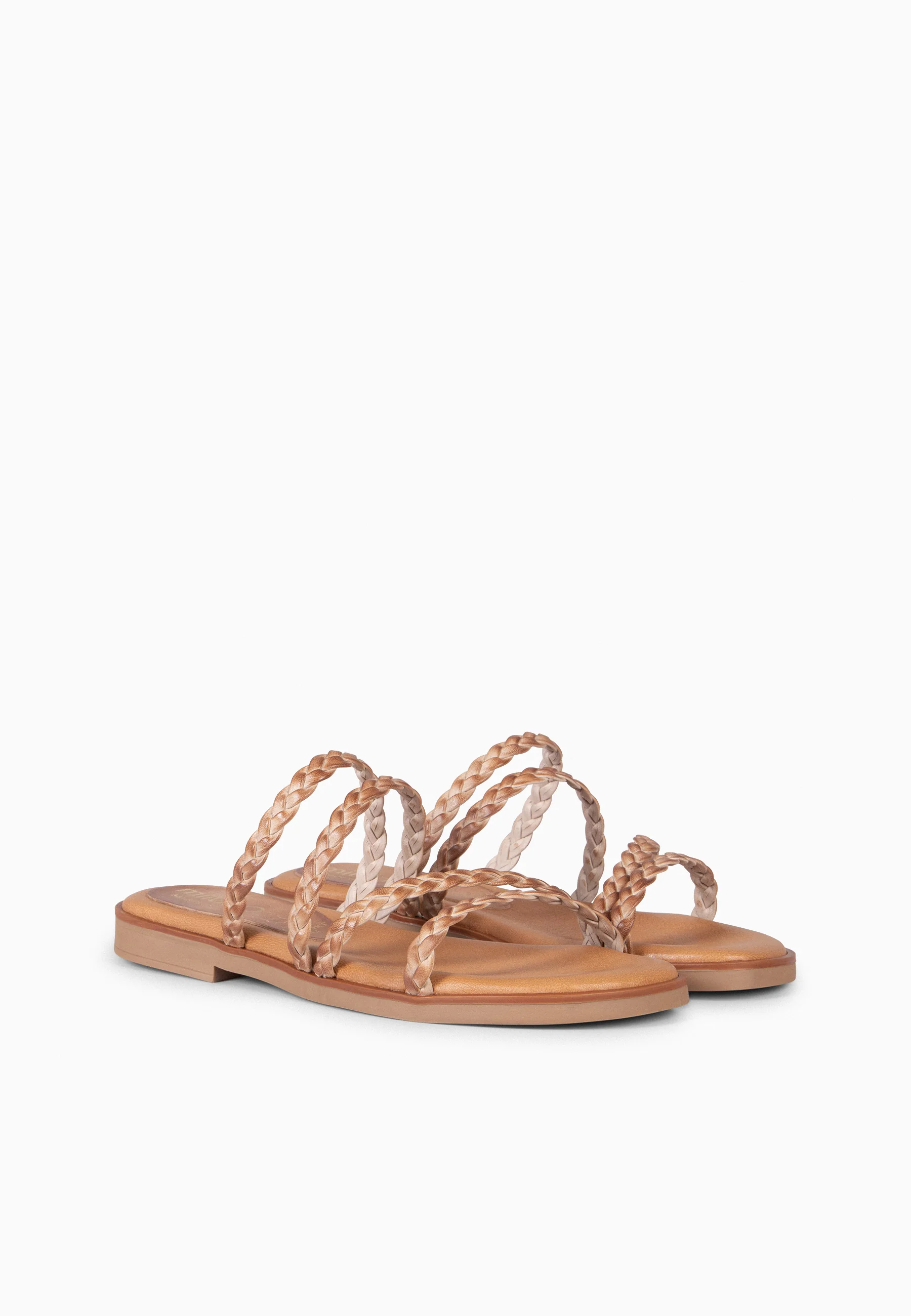 HIDRA - Sandalias planas trenzadas TAUPE - Image 7