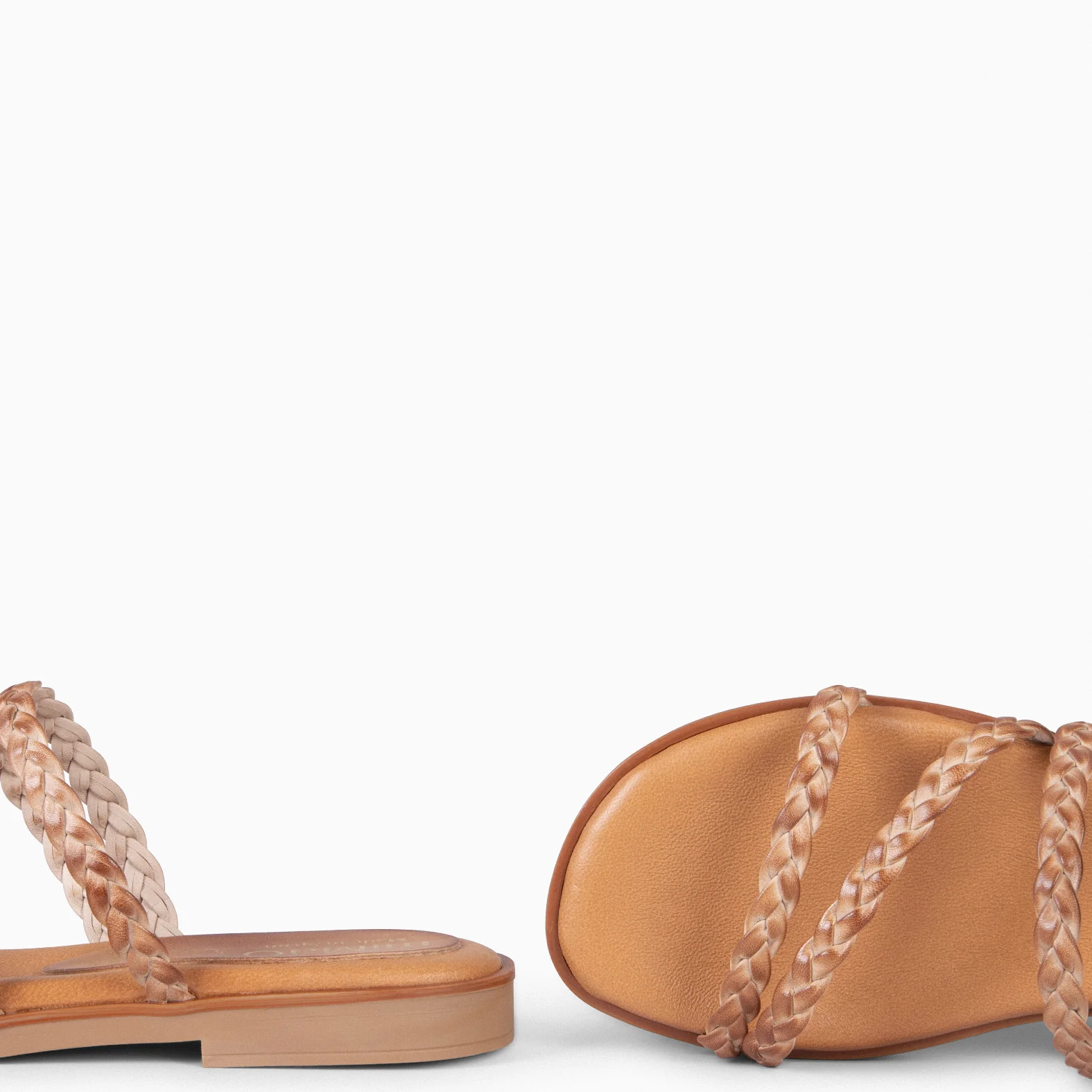 HIDRA - Sandalias planas trenzadas TAUPE - Image 9