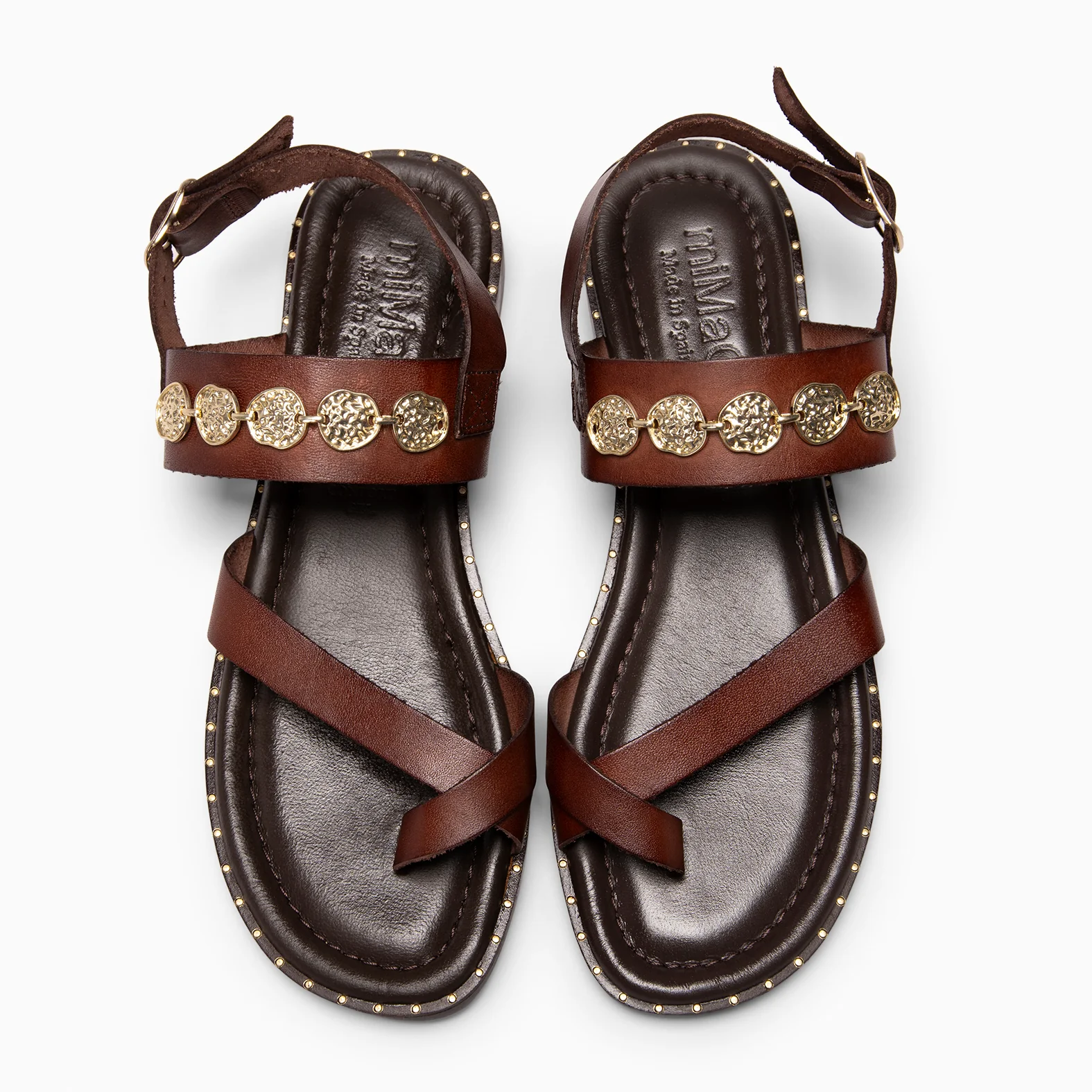 HERA - Sandalias planas de piel MARRON - Image 5