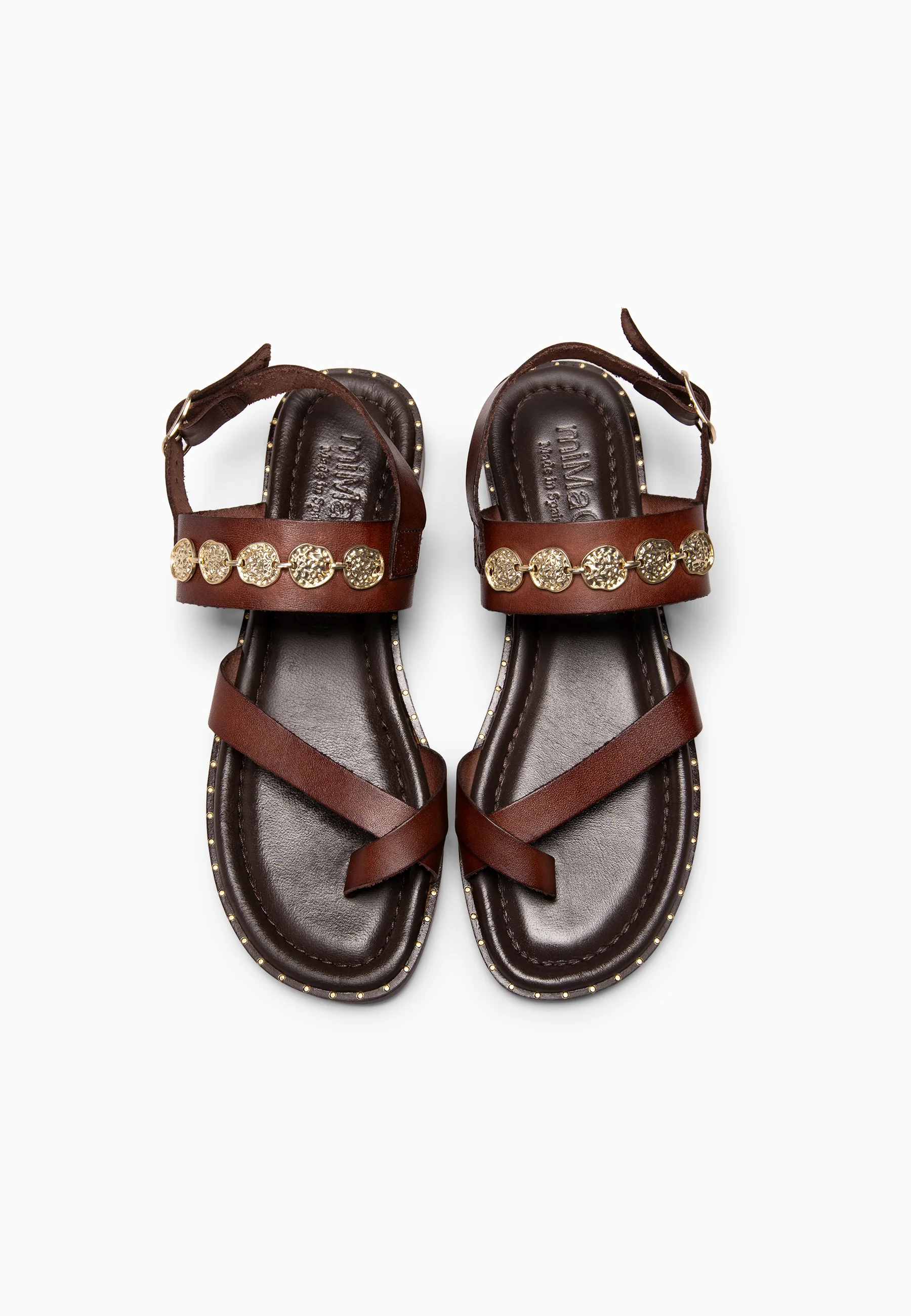 HERA - Sandalias planas de piel MARRON - Image 8