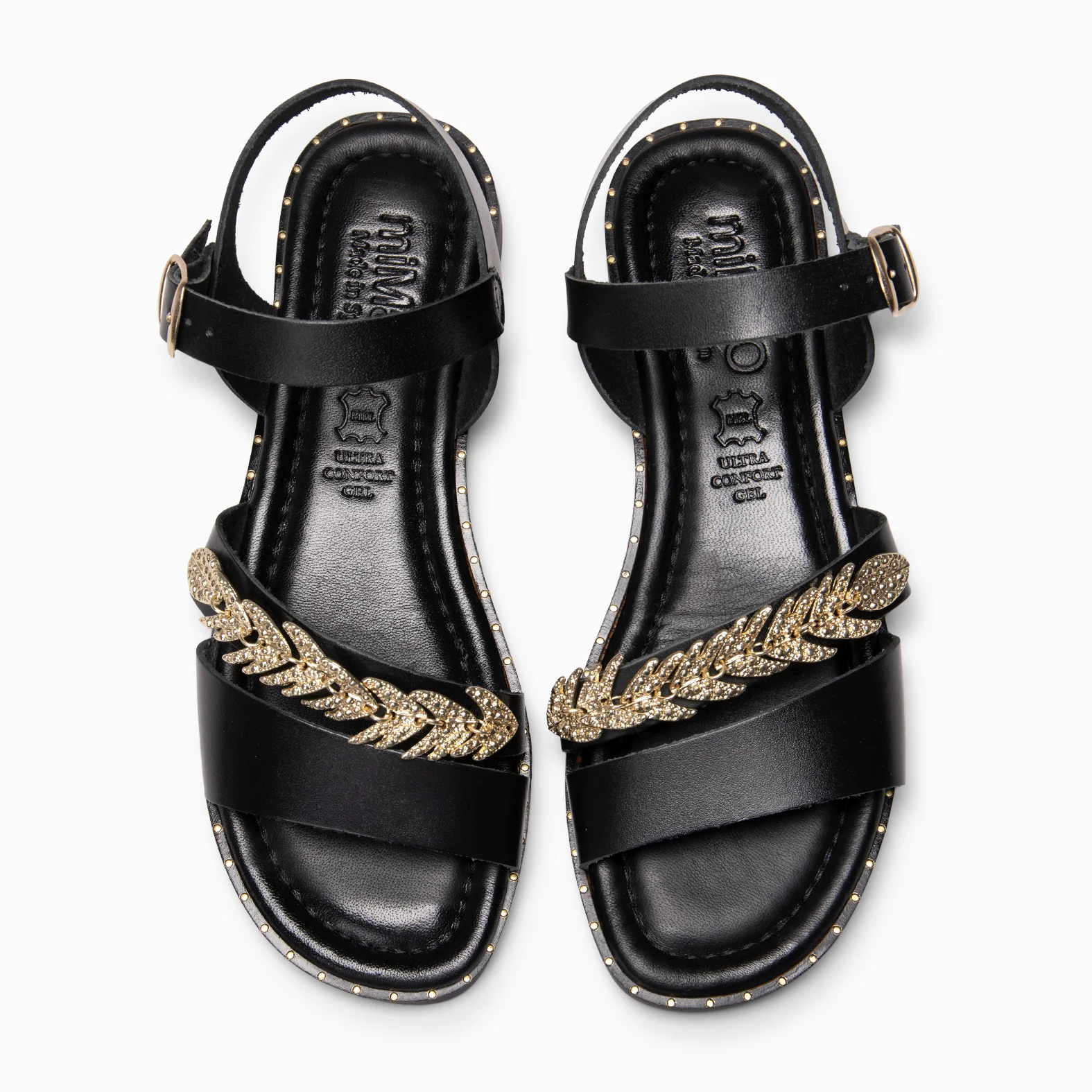 THEMIS - Sandalias planas de piel NEGRO - Image 4