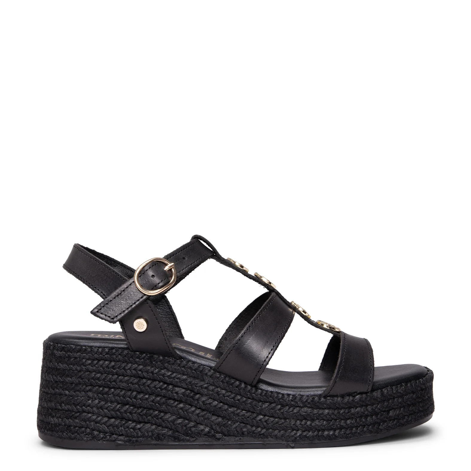 DANAE - Sandalias de plataforma de yute NEGRO - Image 3