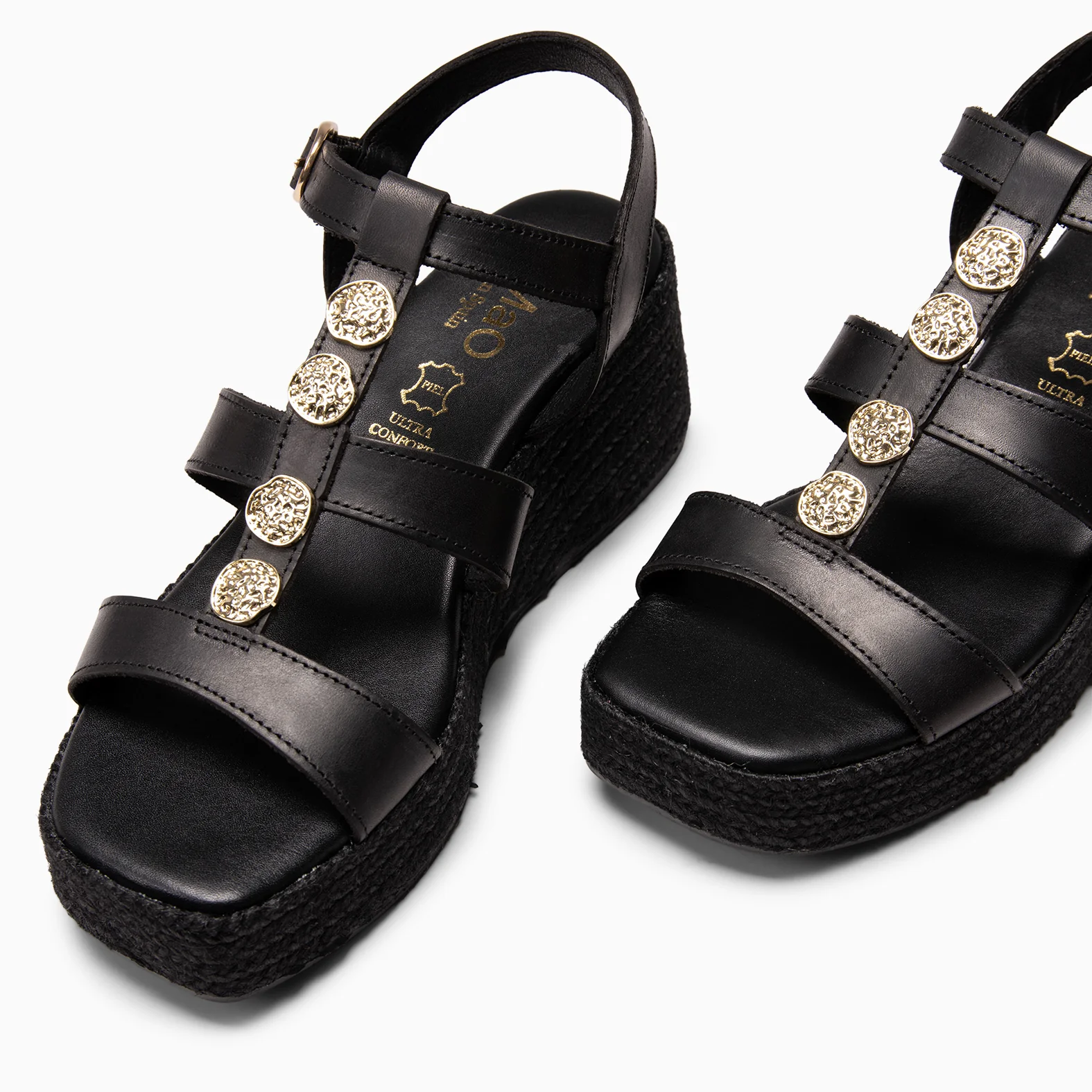DANAE - Sandalias de plataforma de yute NEGRO - Image 5