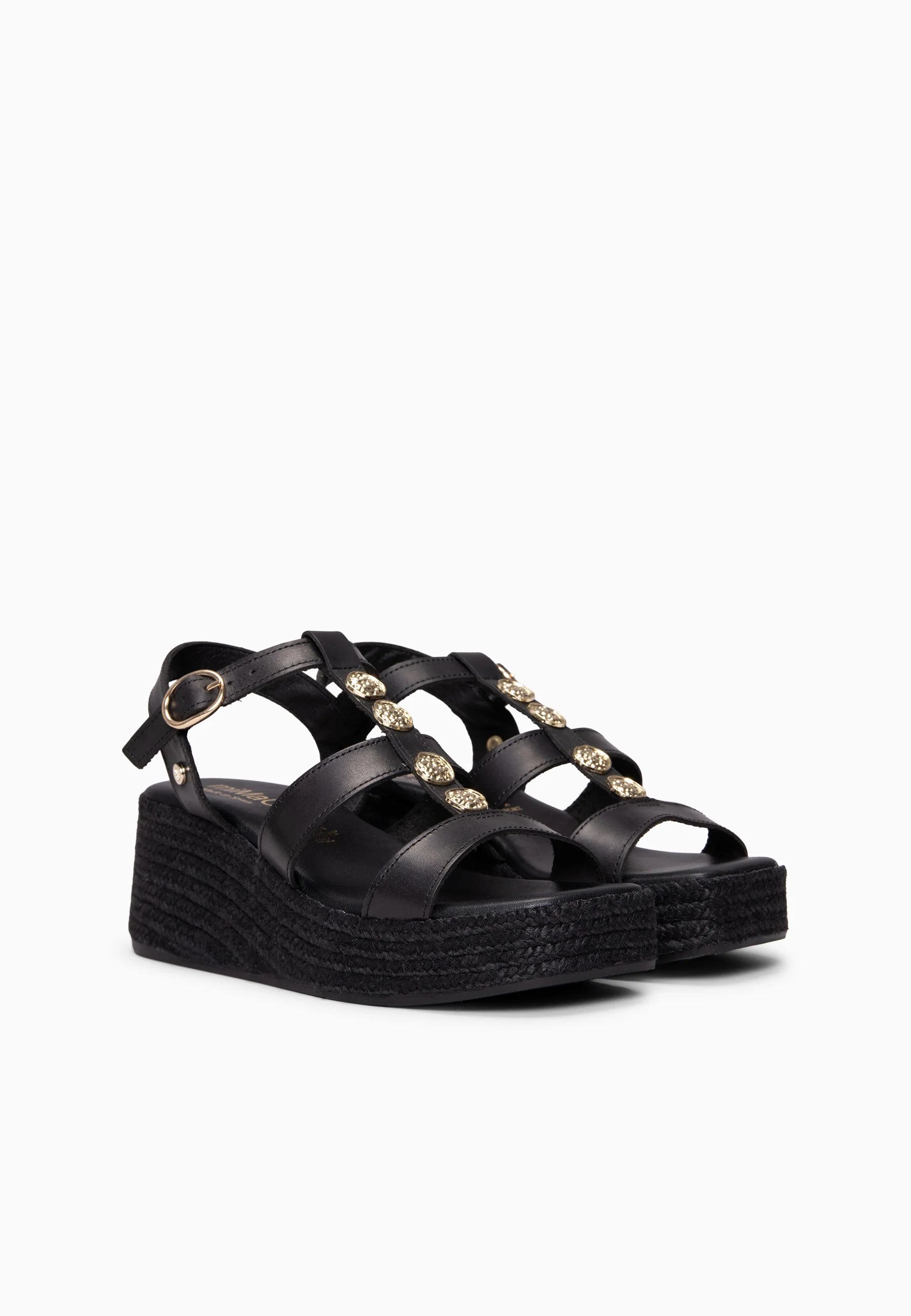 DANAE - Sandalias de plataforma de yute NEGRO - Image 7