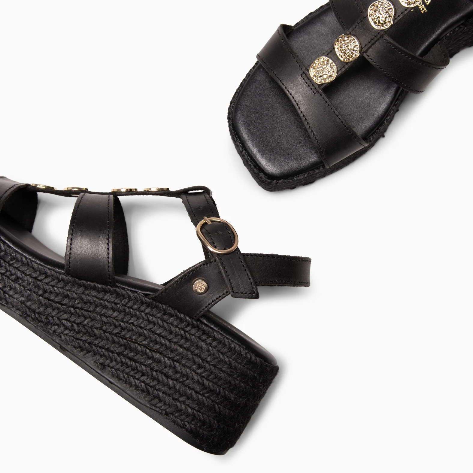 DANAE - Sandalias de plataforma de yute NEGRO - Image 9