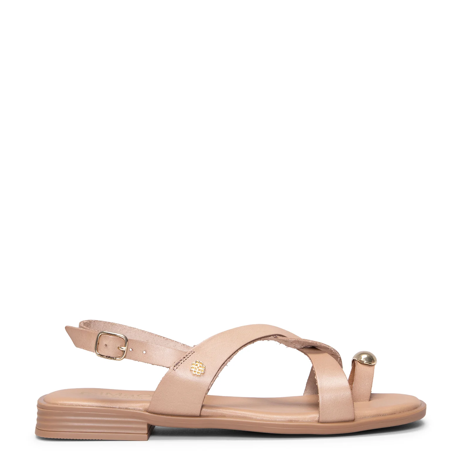HELIA - Sandalias planas de piel TAUPE - Image 3