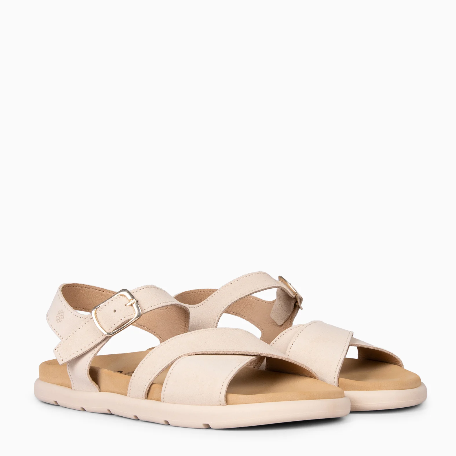 BRISA - Sandalias Baresoft de ante BEIGE - Image 2