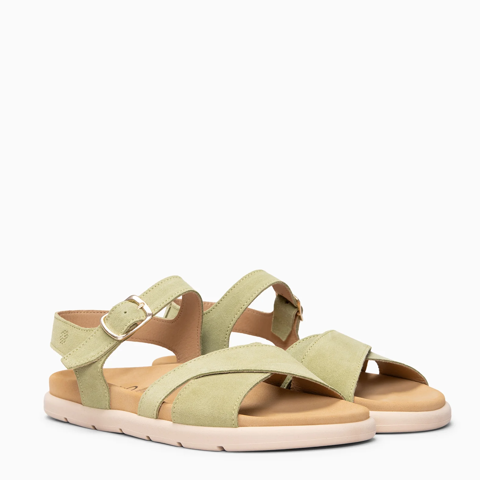 BRISA - Sandalias Baresoft de ante VERDE - Image 2