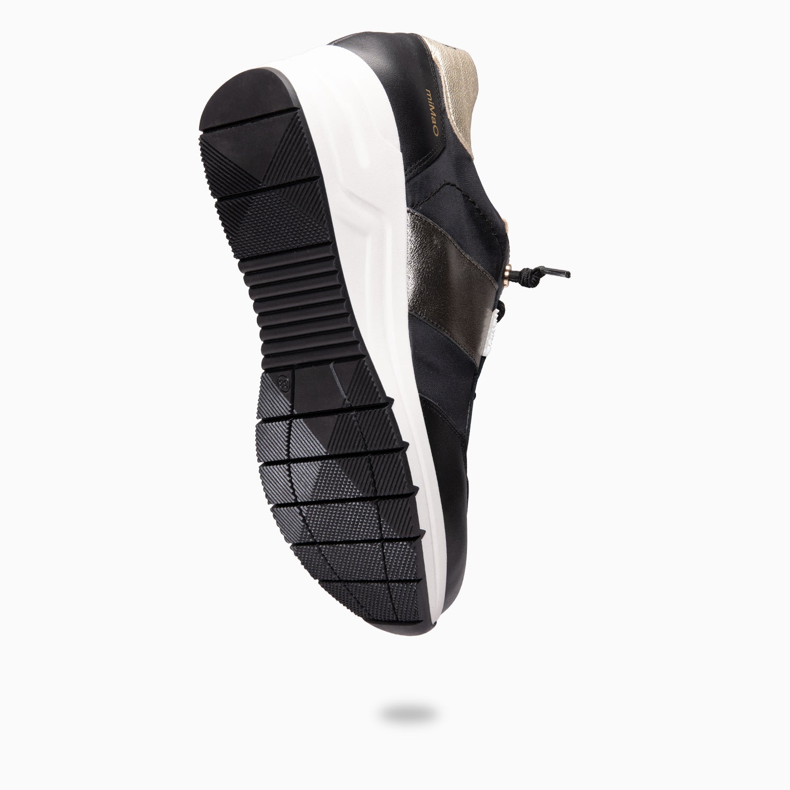 CAEN - Zapatillas con cuña en materiales combinados NEGRO - Image 10
