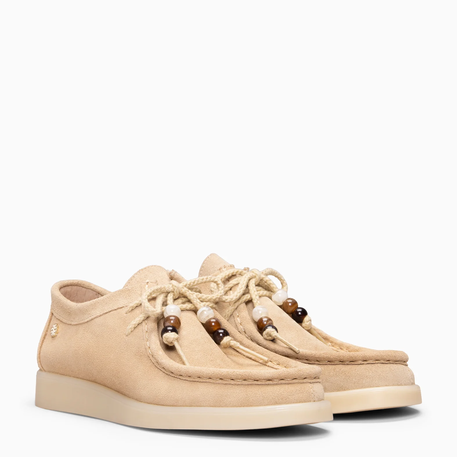 TUPI - Mocasines con cordones de serraje BEIGE - Image 2