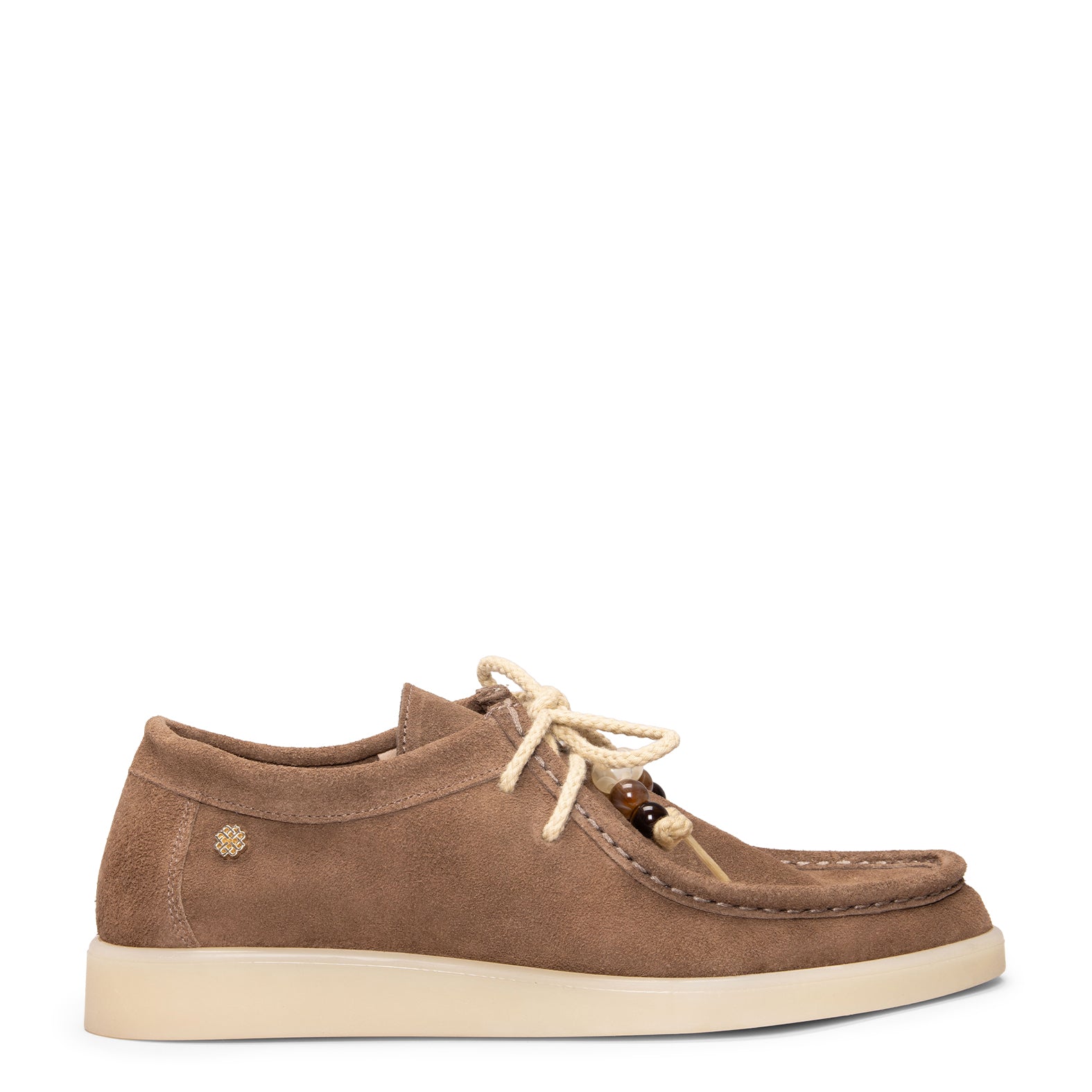 TUPI - Mocasines con cordones de serraje TAUPE - Image 3