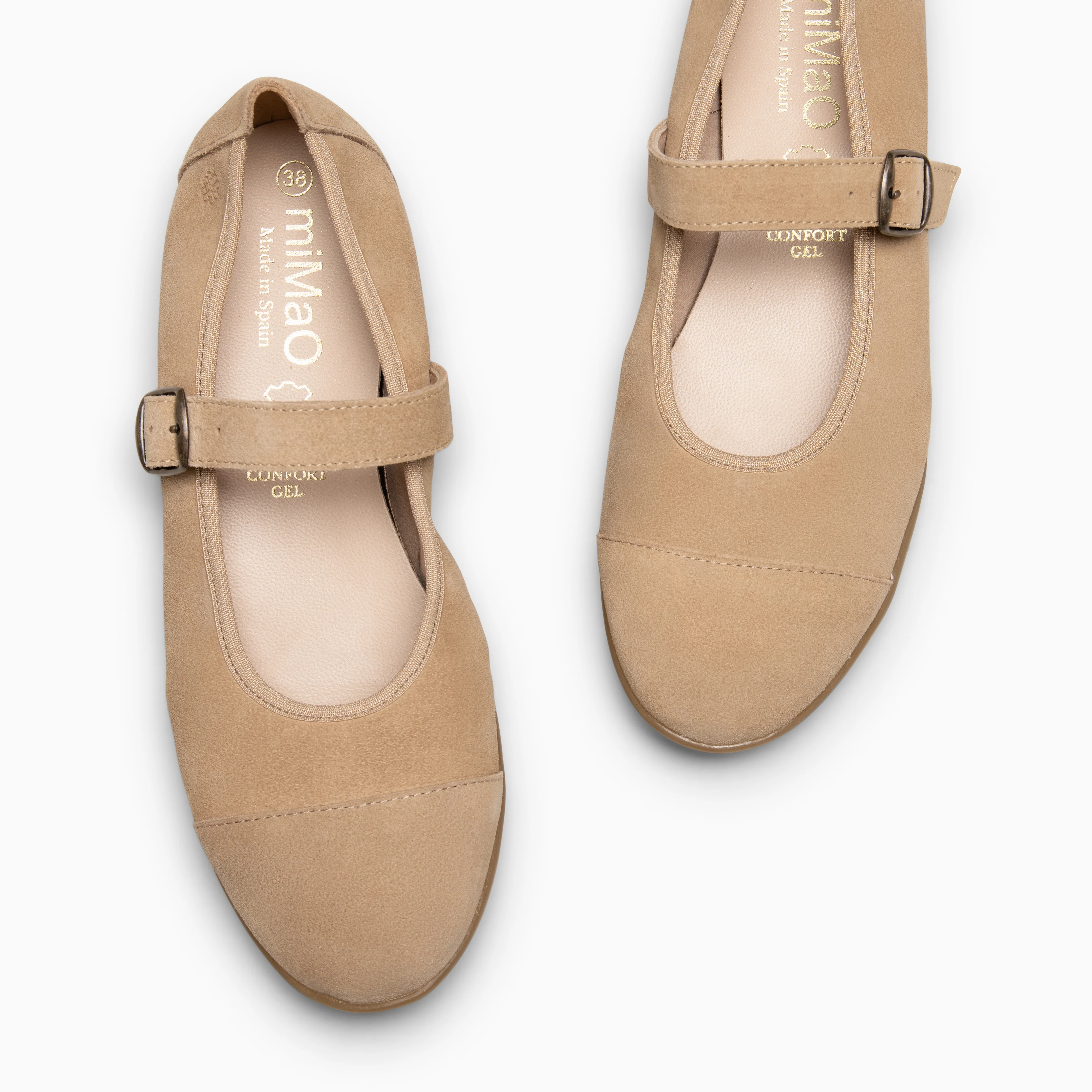 MICAELA - Merceditas de serraje BEIGE - Image 2