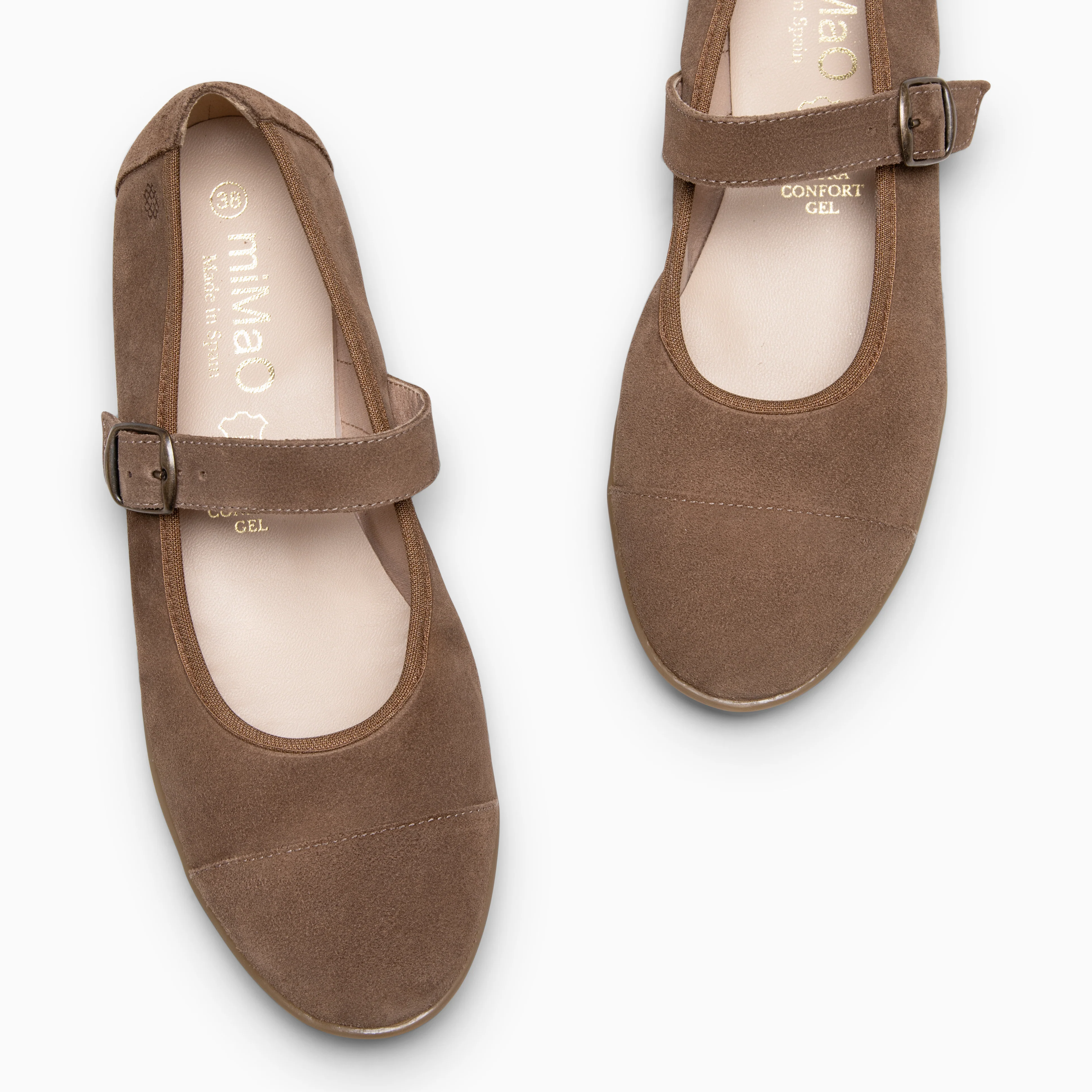 MICAELA - Merceditas de serraje TAUPE - Image 5