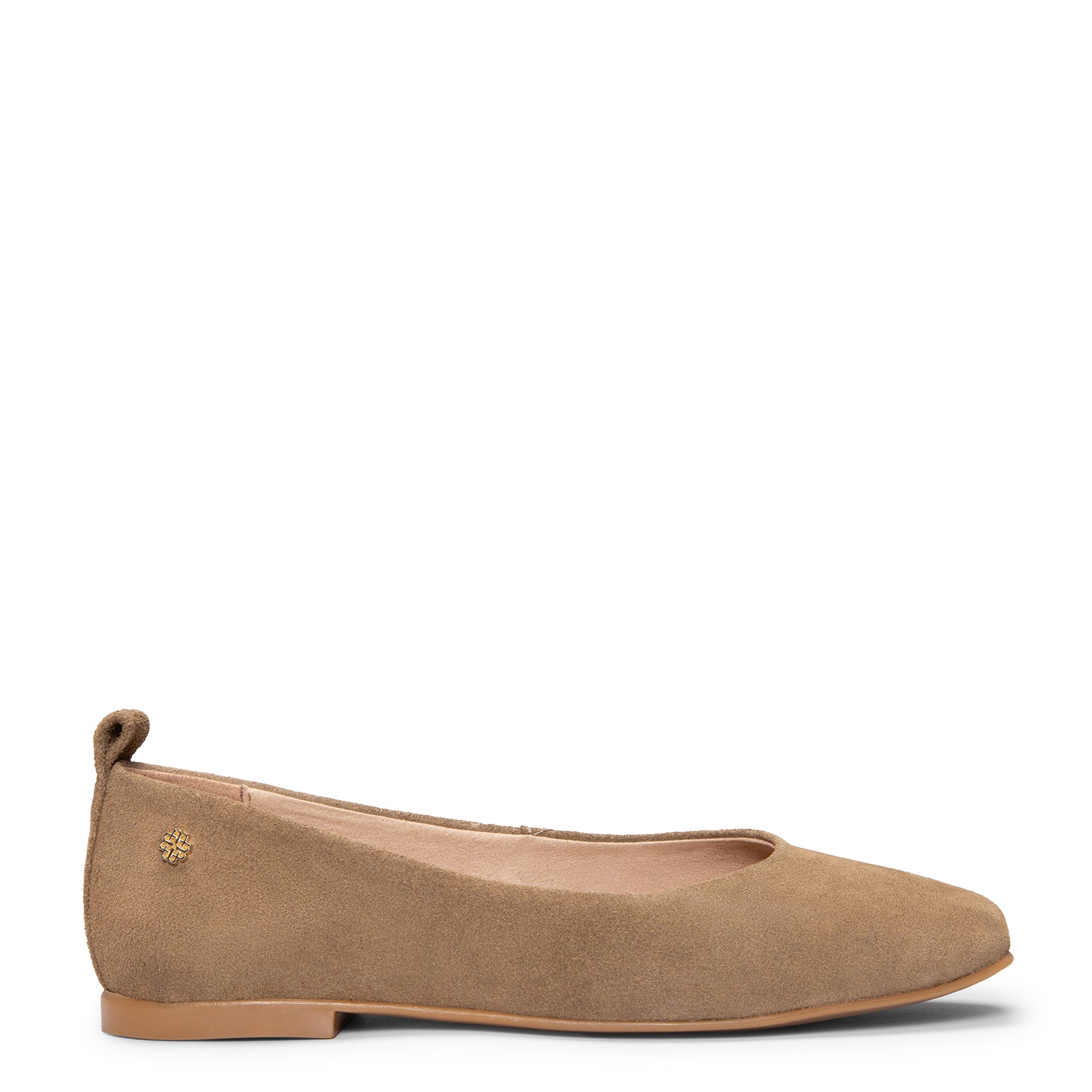 CLAUDIA - Bailarinas de ante con tacón bajo TAUPE - Image 3