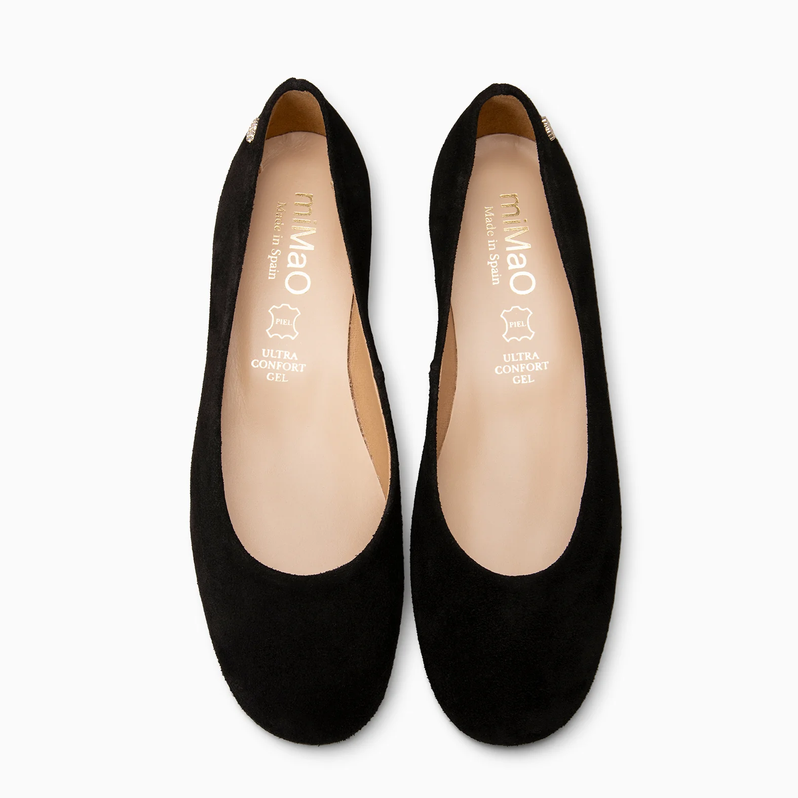CHLOE - Bailarinas de ante con puntera redonda NEGRO