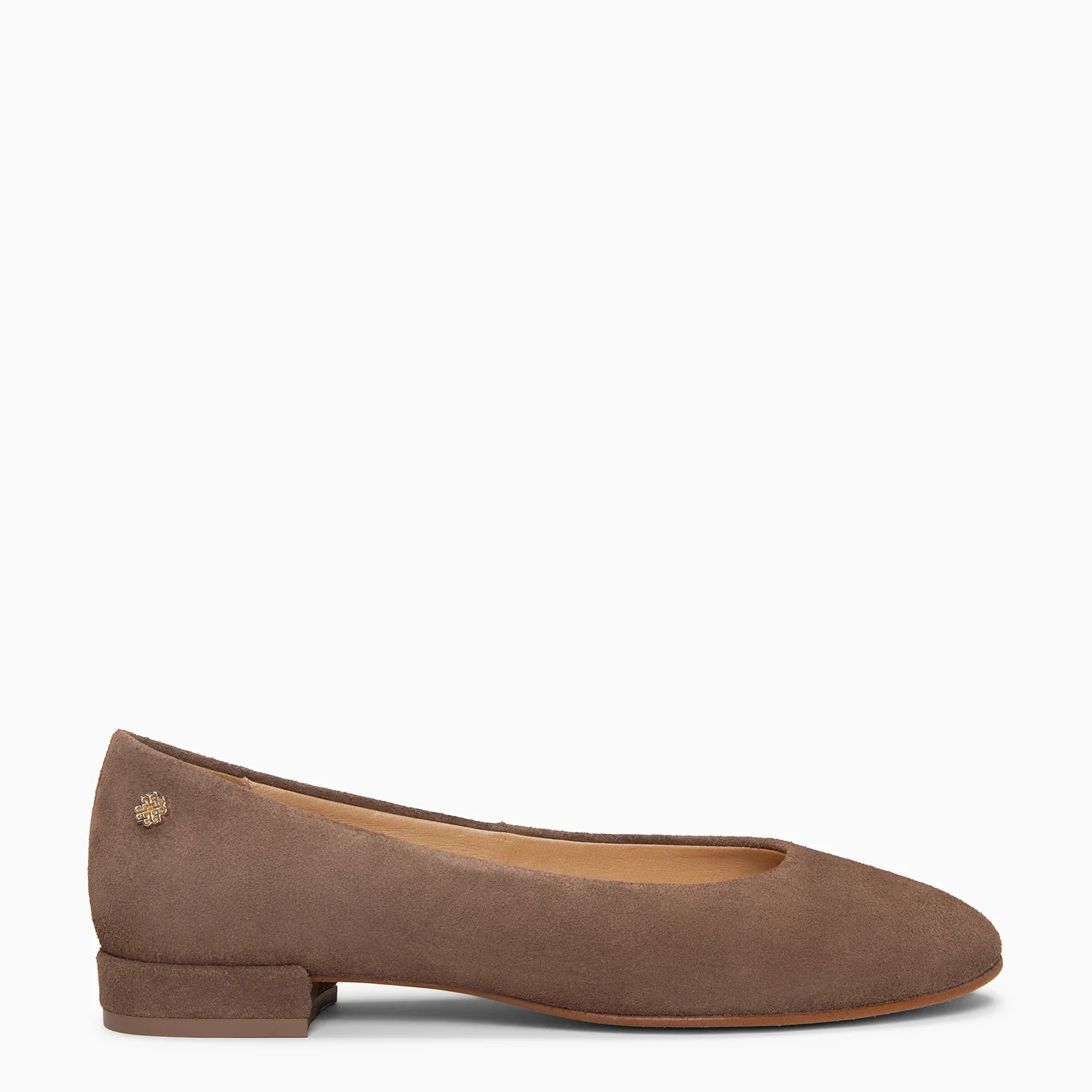 CHLOE - Bailarinas de ante con puntera redonda TAUPE
