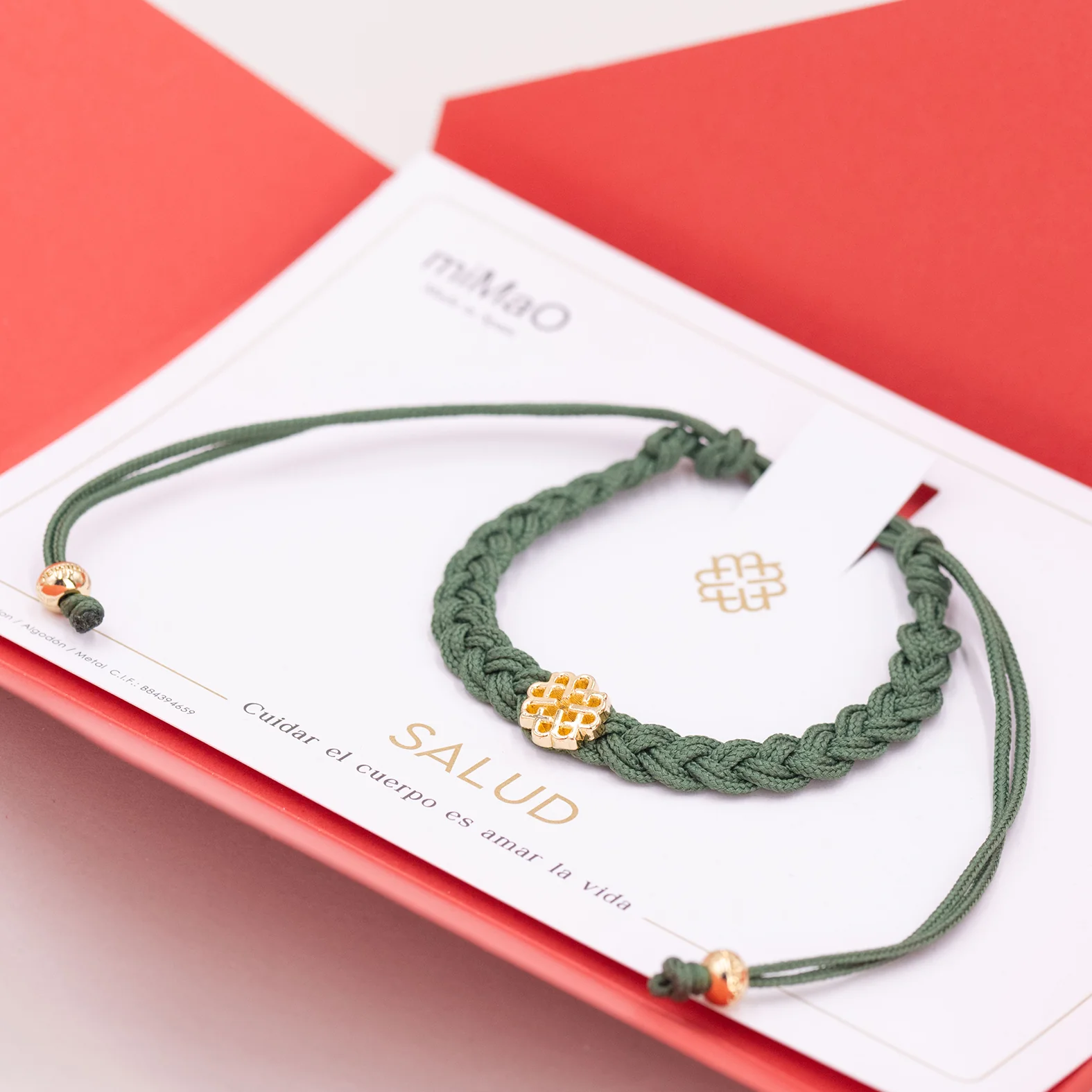 PULSERA VERDE MUSGO DE LA SALUD ORO - Image 5