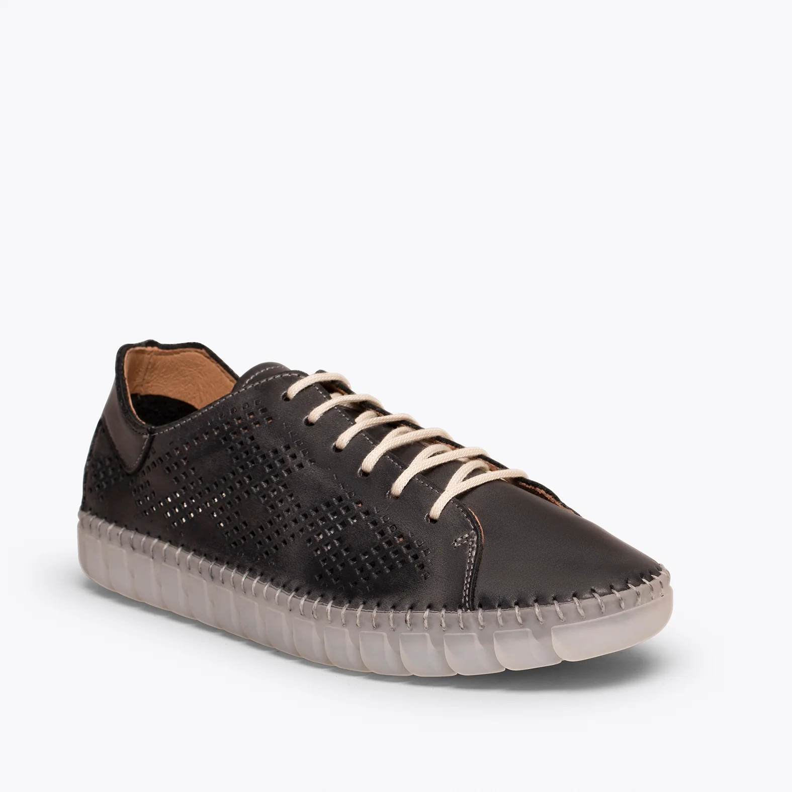 FLEXY Zapatilla NEGRO extra flexible con picado - Image 2