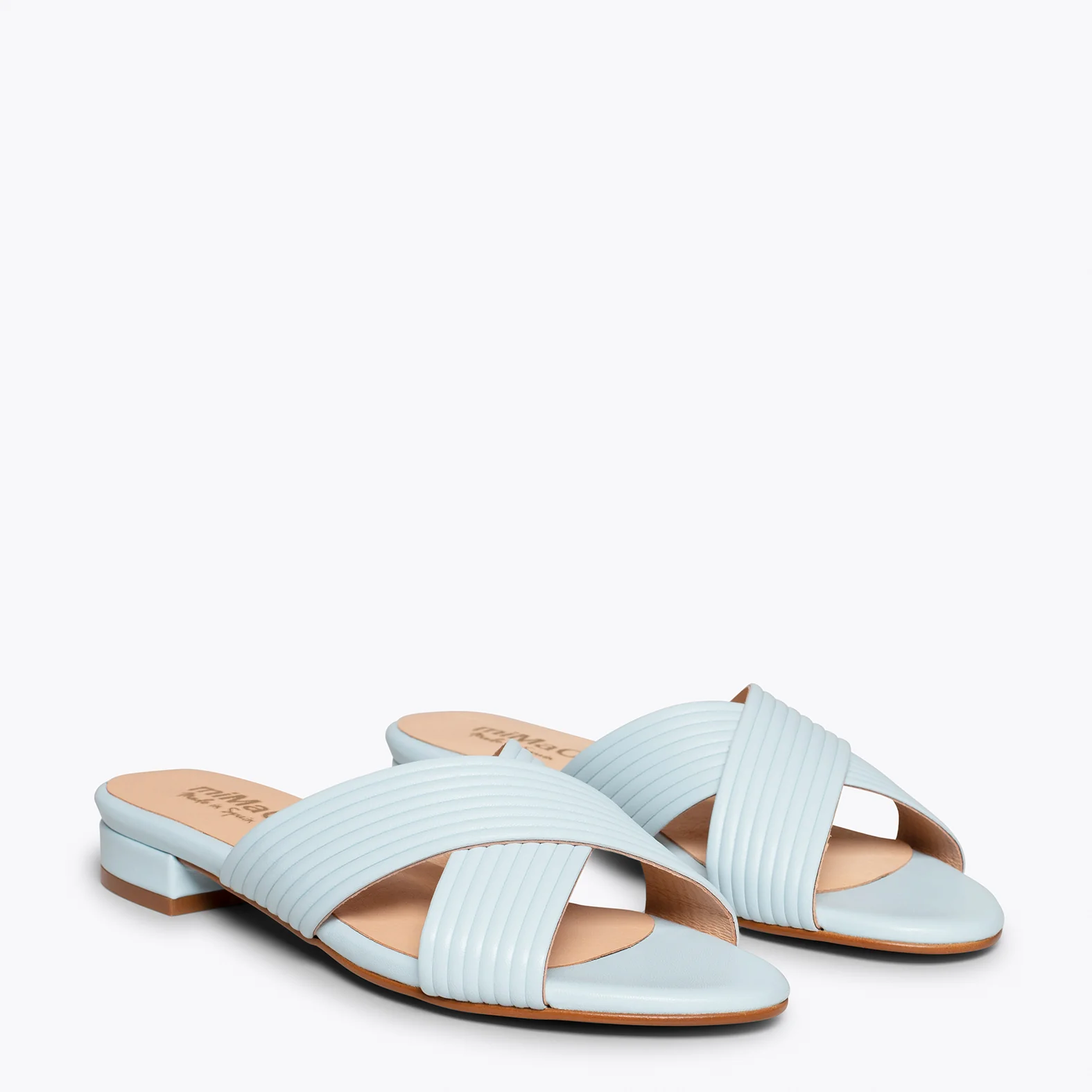 PALA Sandalias planas AZULES con tiras cruzadas - Image 3