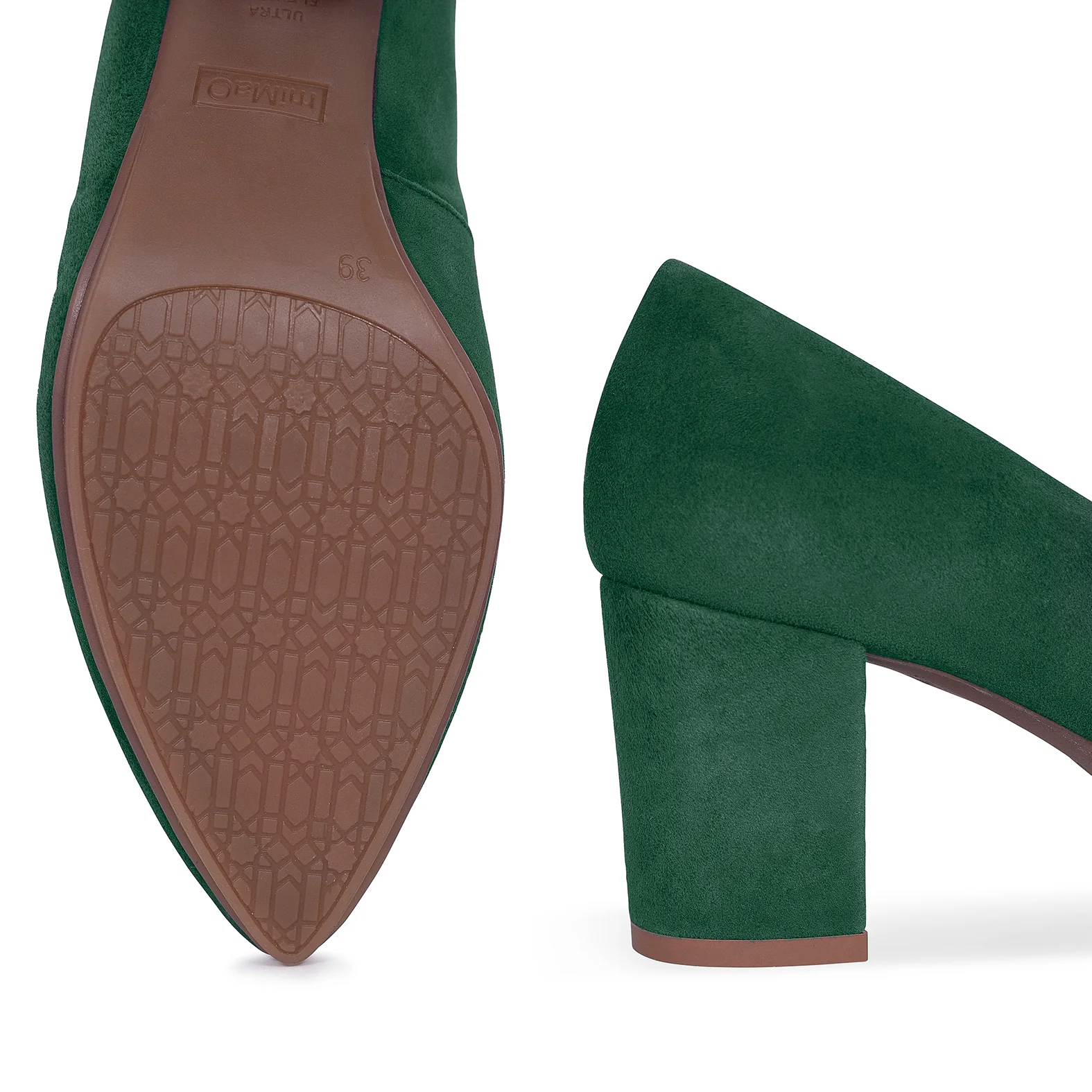 URBAN S - Zapatos mujer tacón ancho VERDE PINO - Image 4