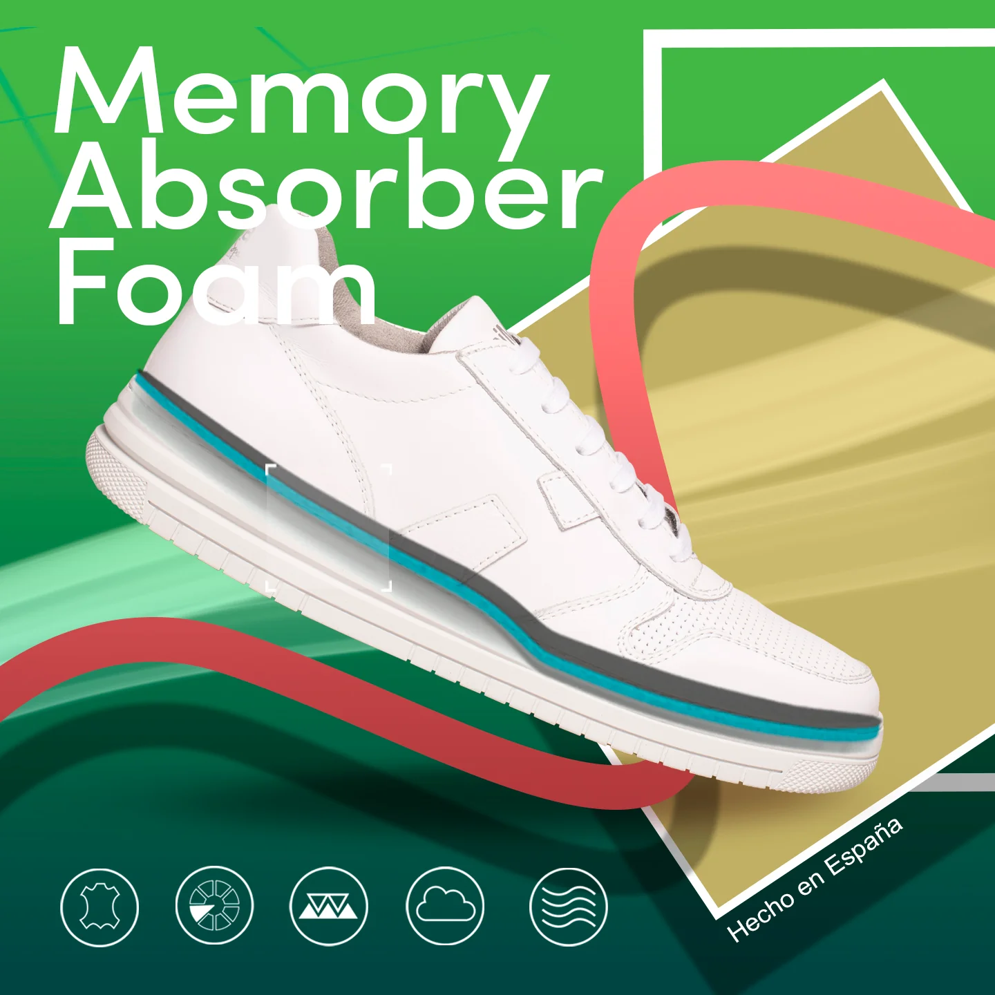 FUN Playera blanca y AZUL de mujer Memory Absorber Foam - Image 8