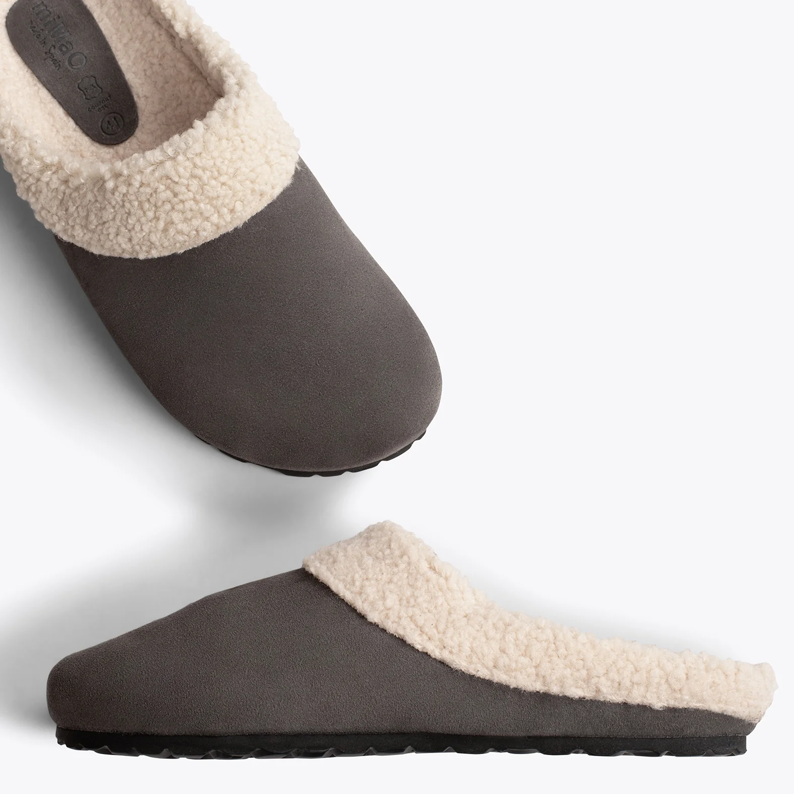 DREAM HOME Zapatillas con borreguito para hombre GRISES - Image 5