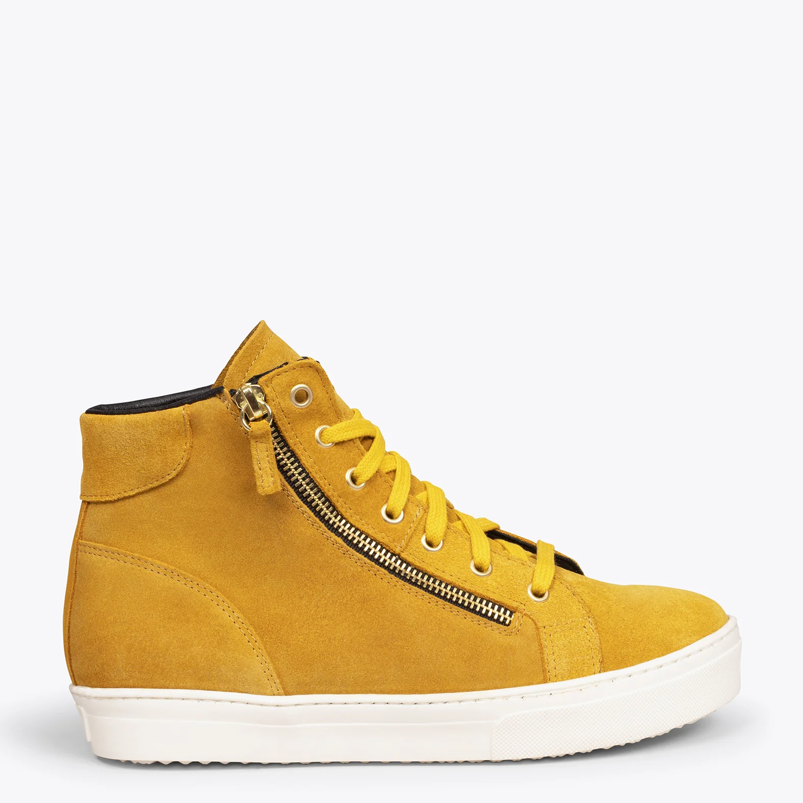 STAR - Zapatillas con plataforma de mujer MOSTAZA
