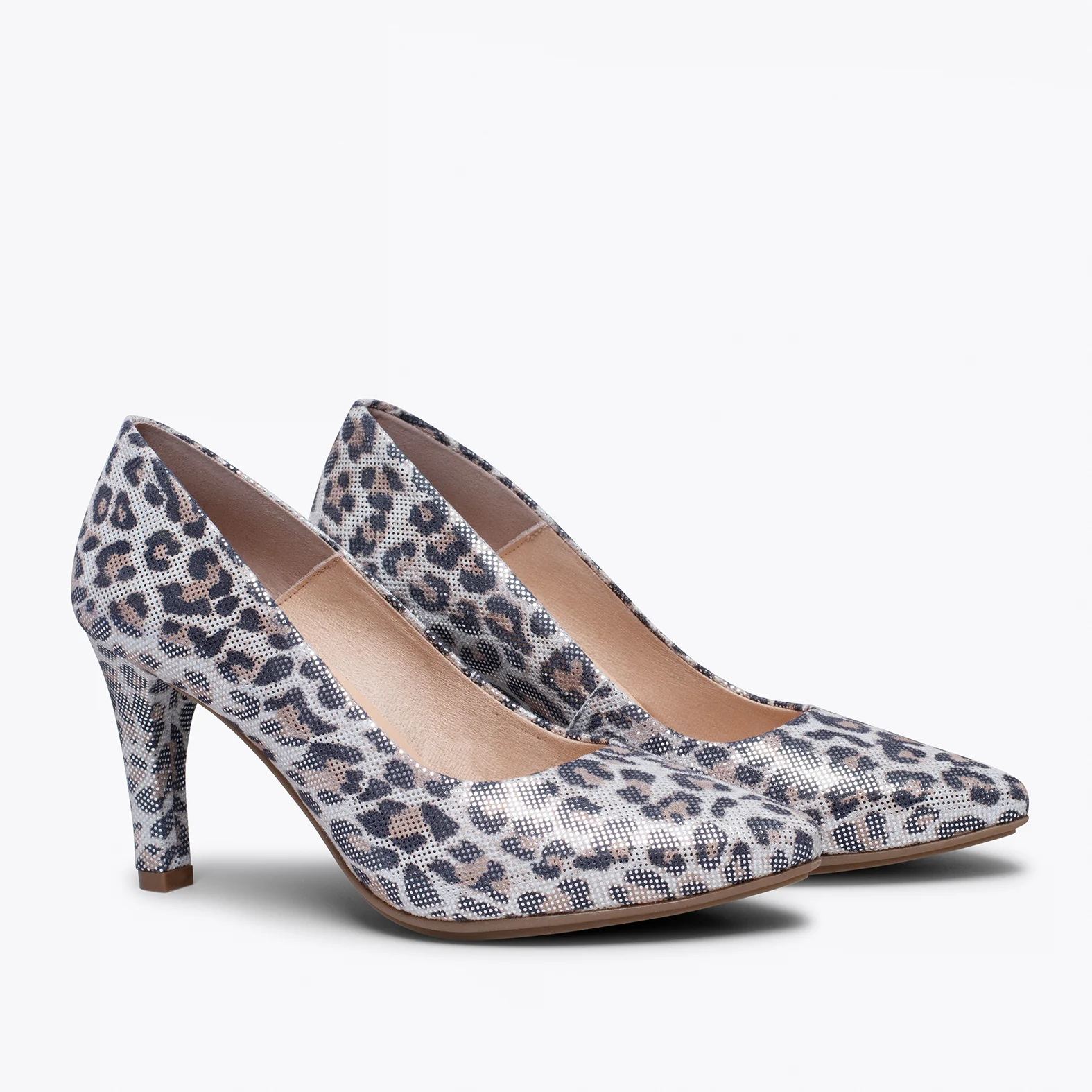 URBAN GLAM Zapato de tacón aguja Animal Print LEOPARDO PLATA - Image 2