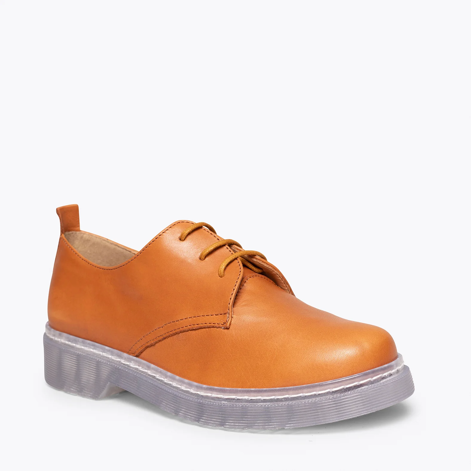 INGLÉS – Zapato de mujer con cordones CAMEL - Image 2