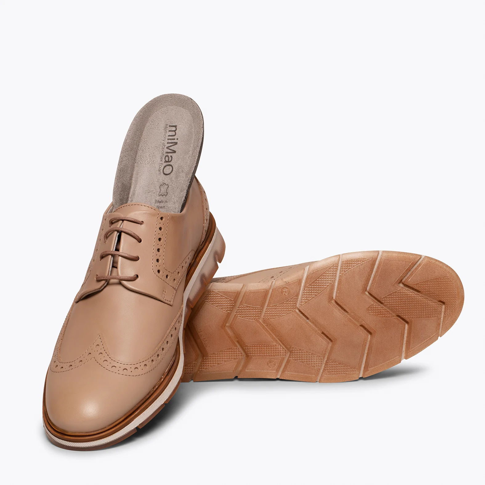 OXFORD Zapatos con cordones de hombre y picado inglés TAUPE - Image 5